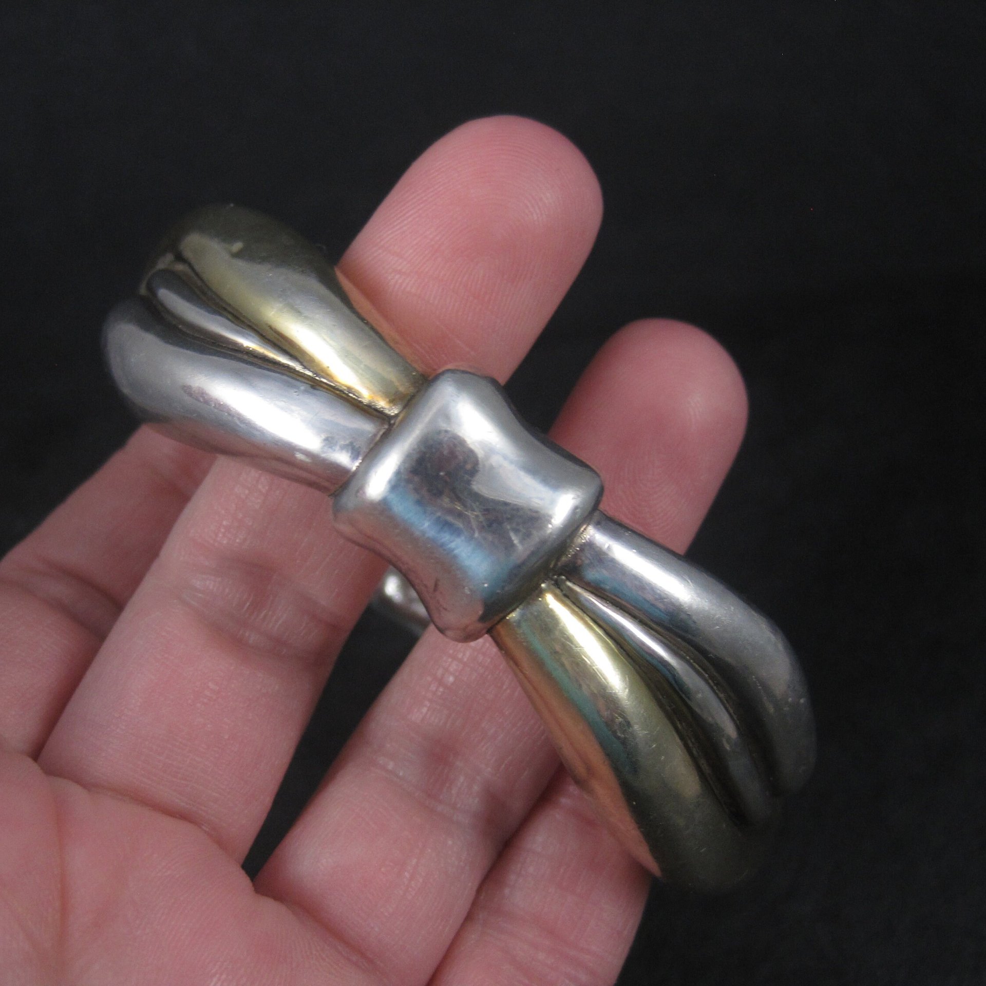 Vintage Sterling Electroform Bangle Bracelet 7.5 Inches LeBitski
