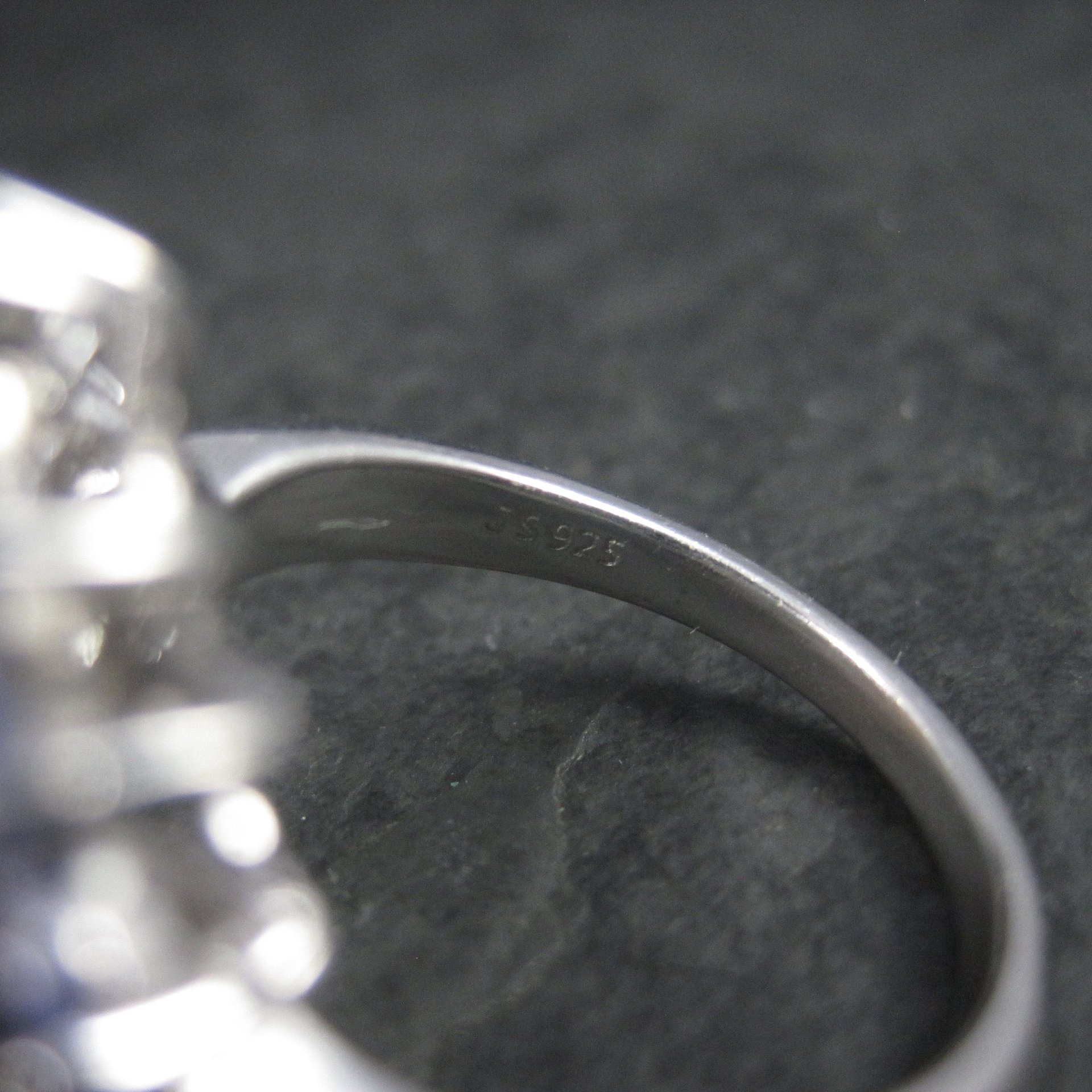 Sterling Purple Cubic Zirconia Cluster Ring Size 8
