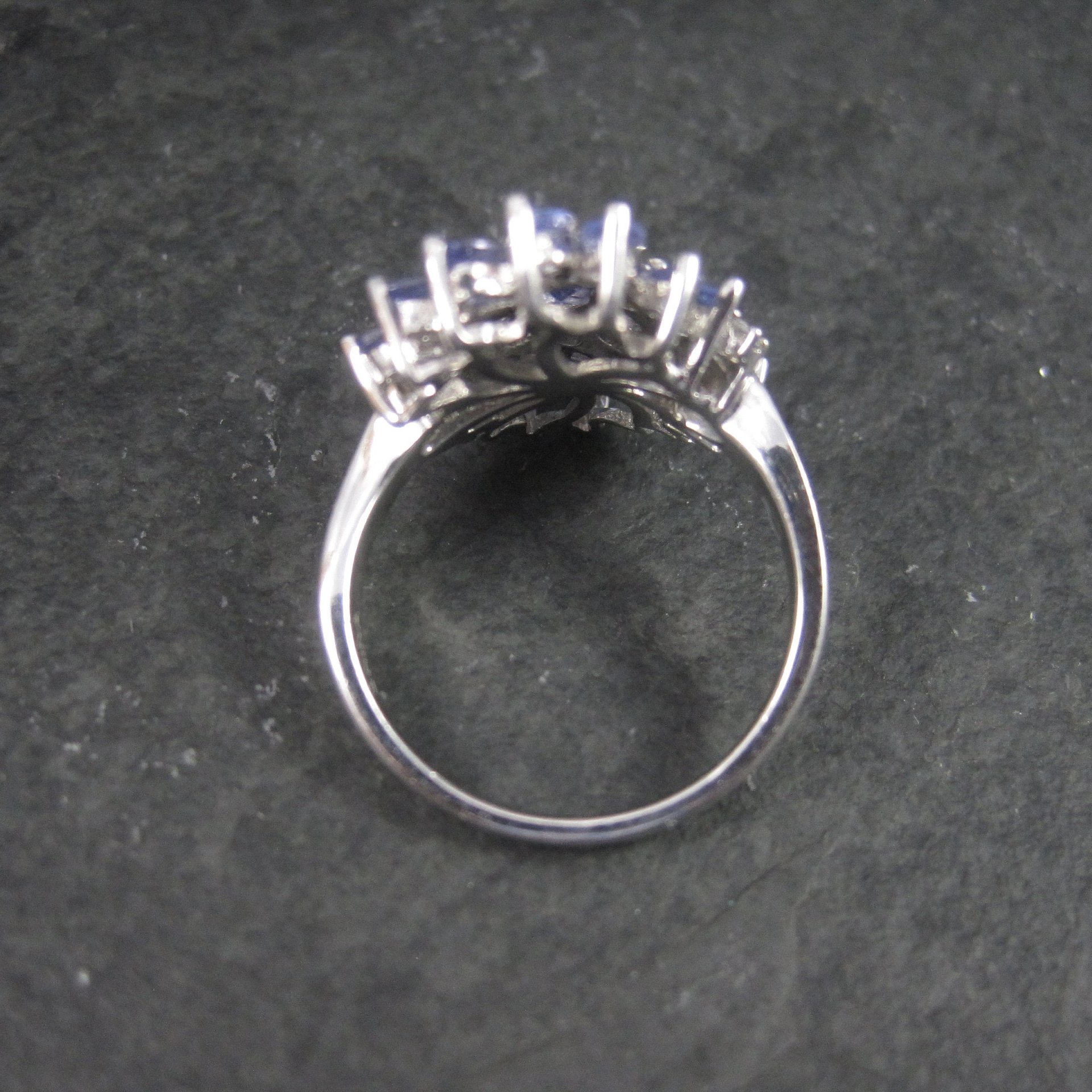 Sterling Purple Cubic Zirconia Cluster Ring Size 8
