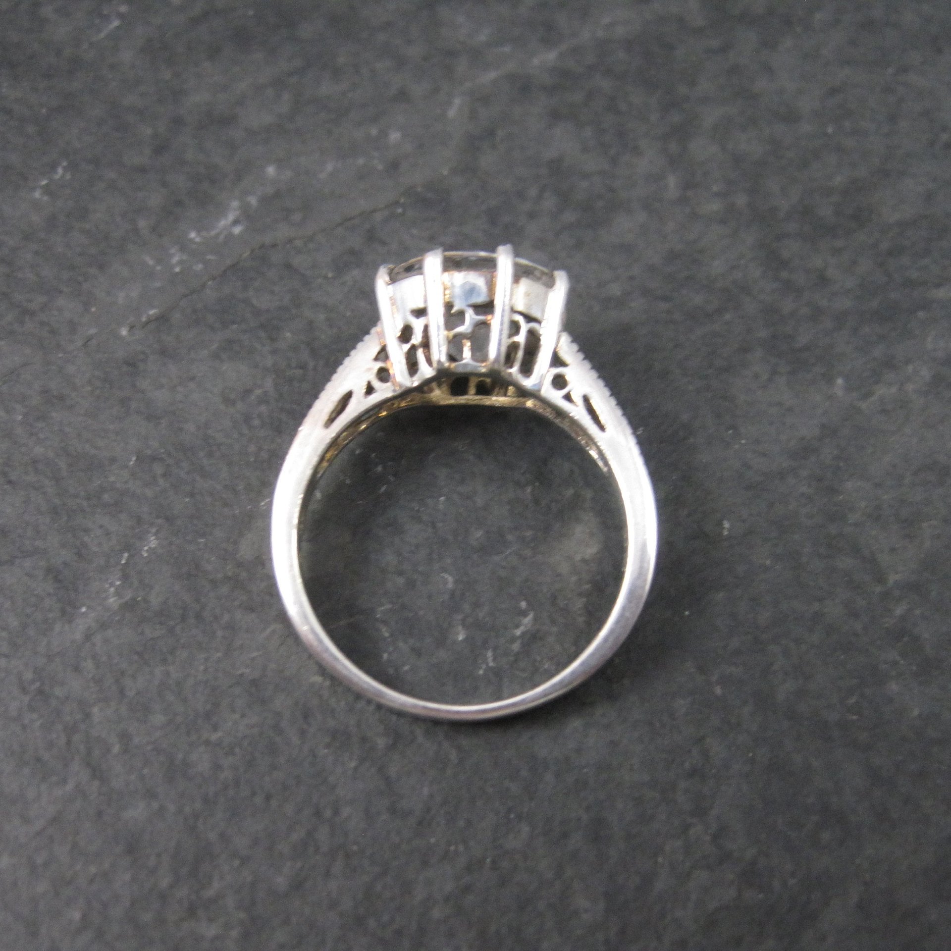 90s Sterling Cubic Zirconia Engagement Style Ring Size 7