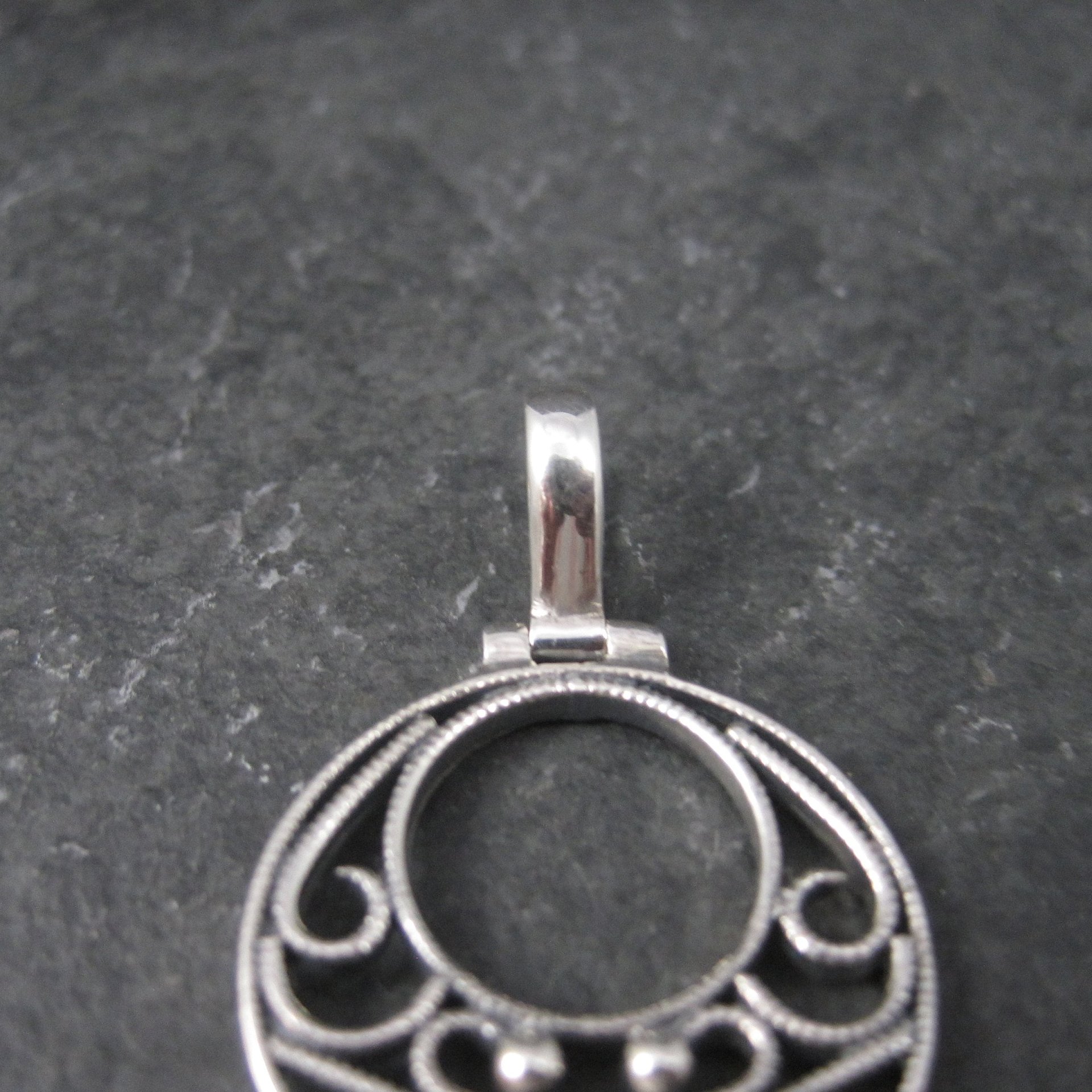 Vintage Sterling Filigree Amethyst Pendant