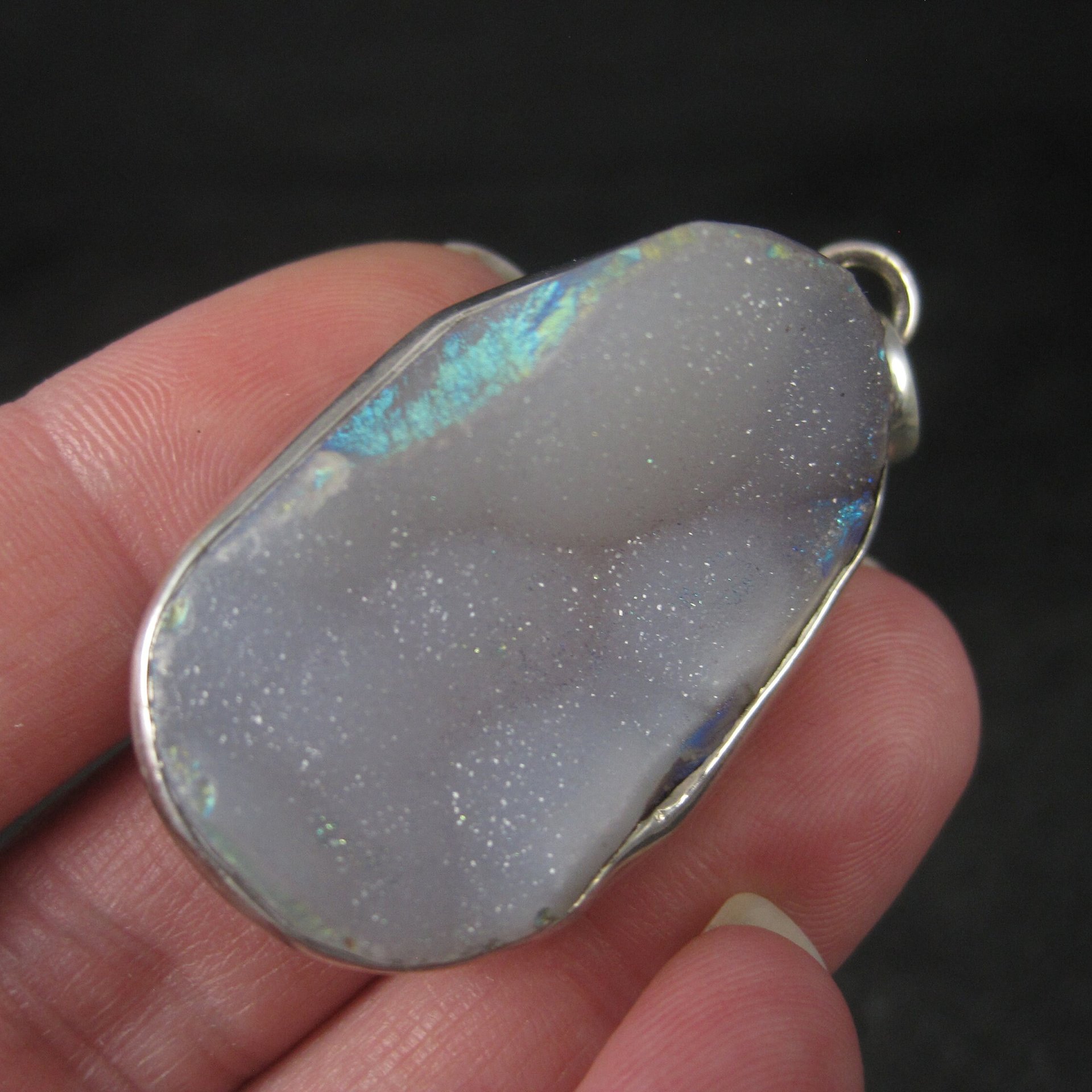 Chunky Sterling Druzy Pendant