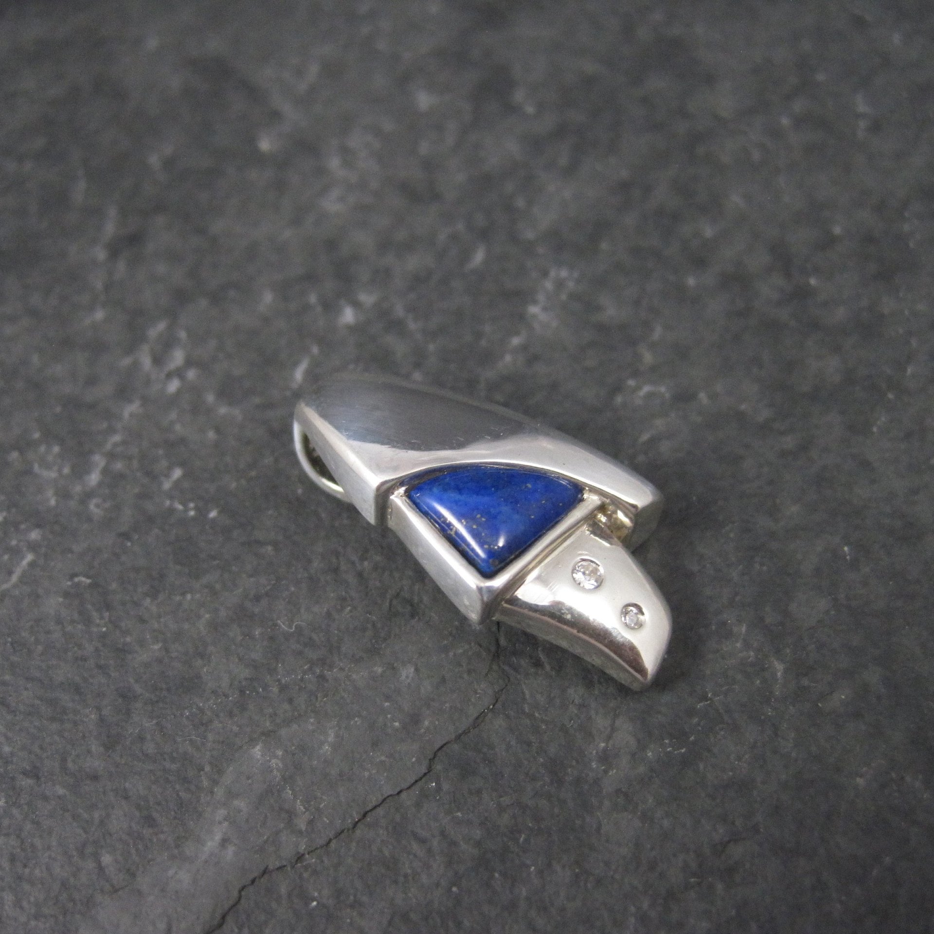 Sterling Lapis Lazuli Cz Pendant