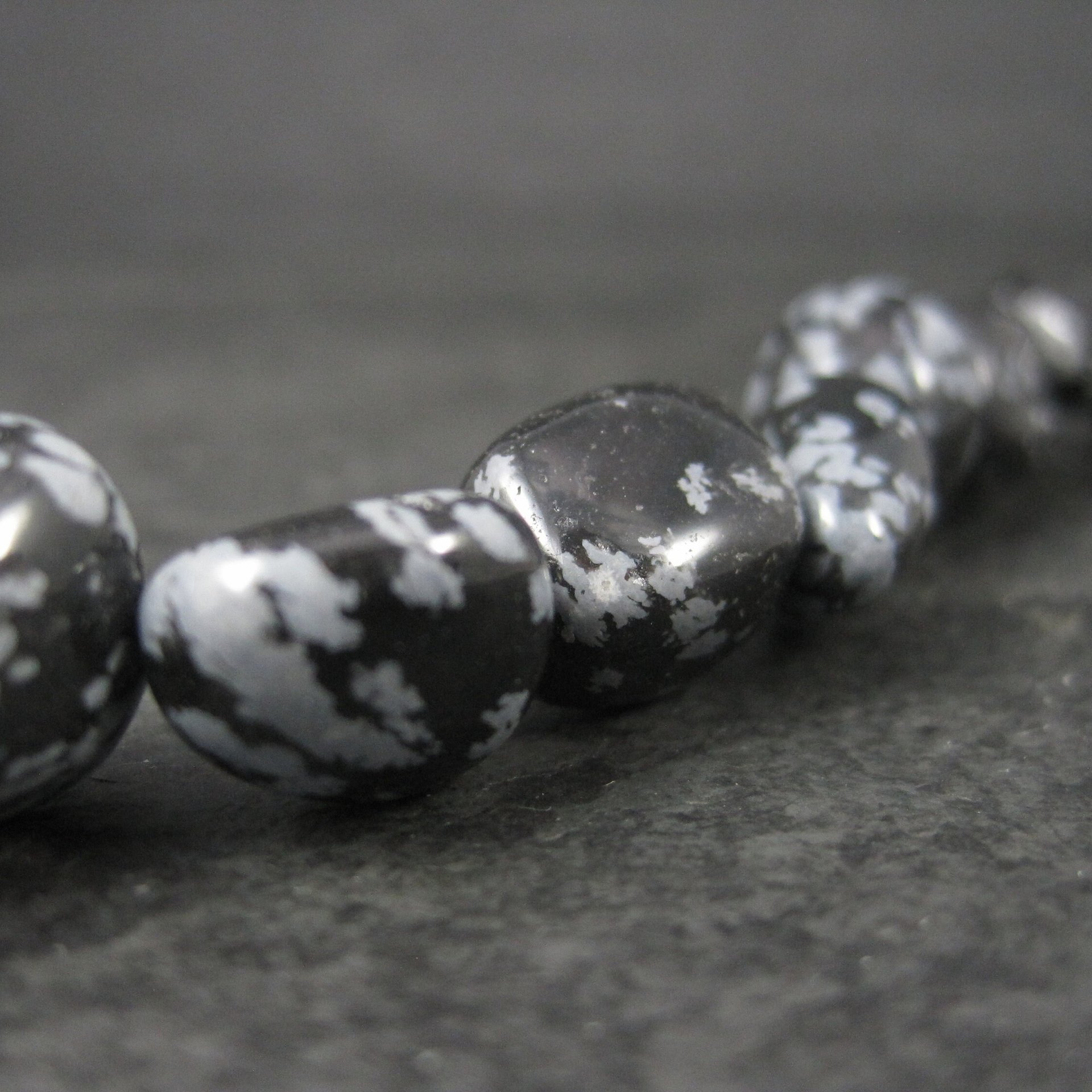 Snowflake Obsidian Nugget Bead Strand