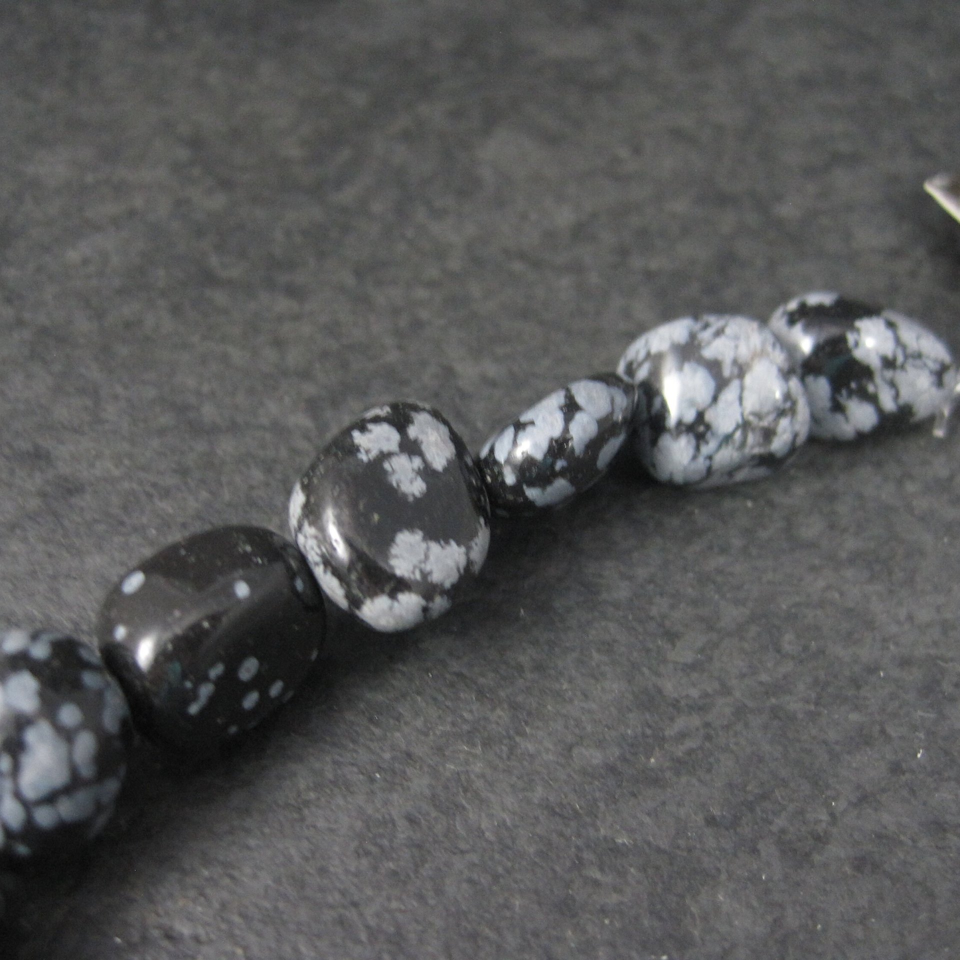 Snowflake Obsidian Nugget Bead Strand