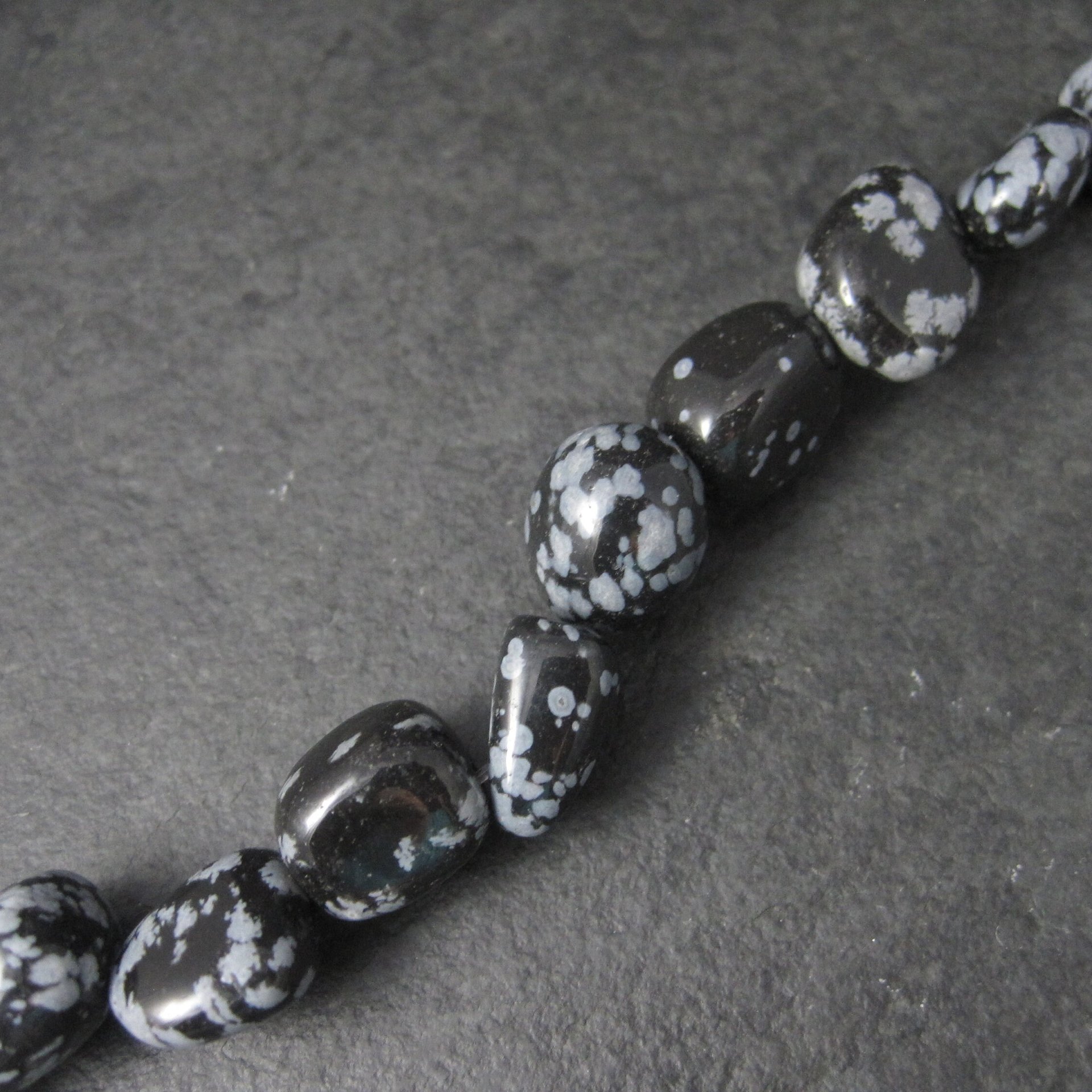 Snowflake Obsidian Nugget Bead Strand