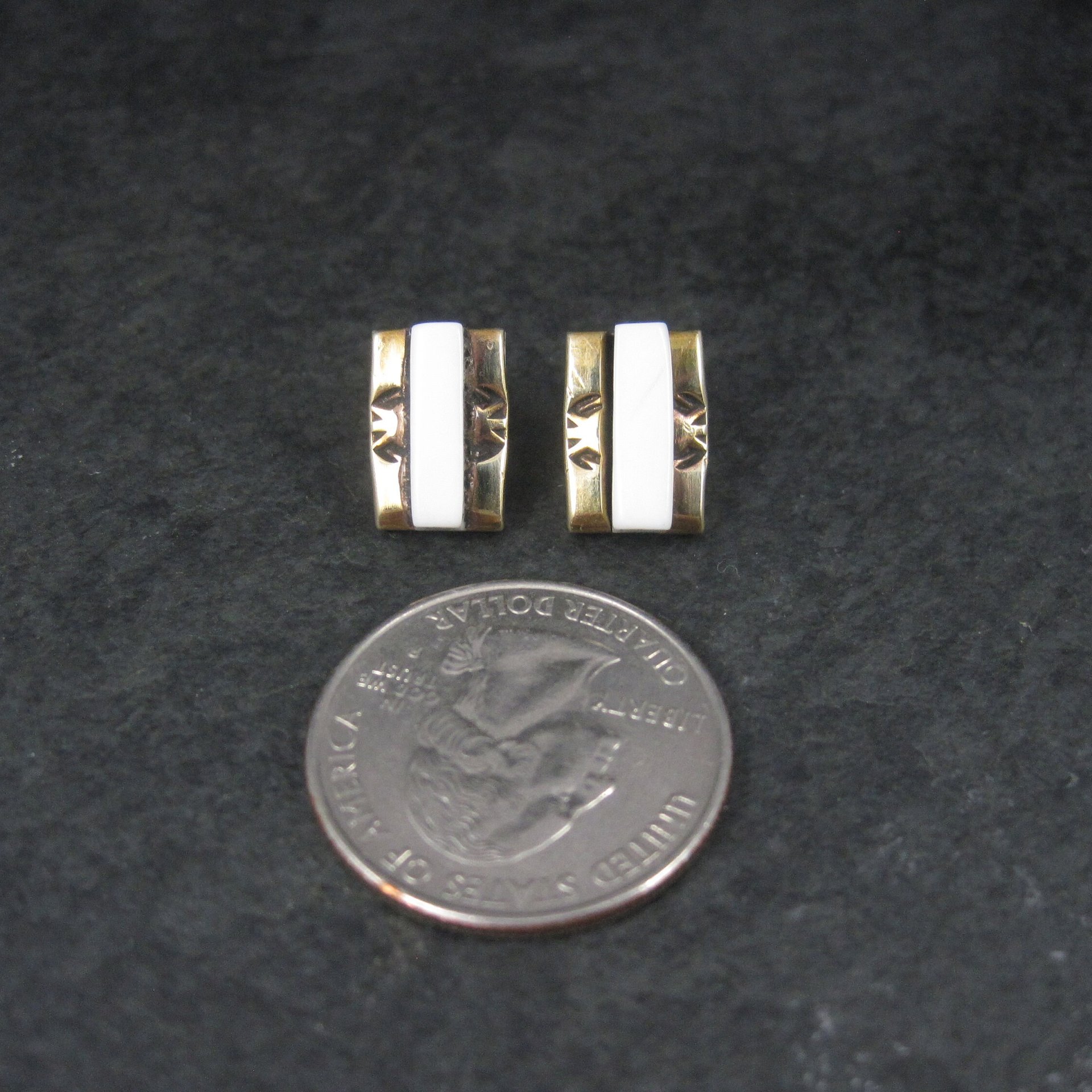 Southwestern Sterling Gold Filled Raised Inlay Earrings