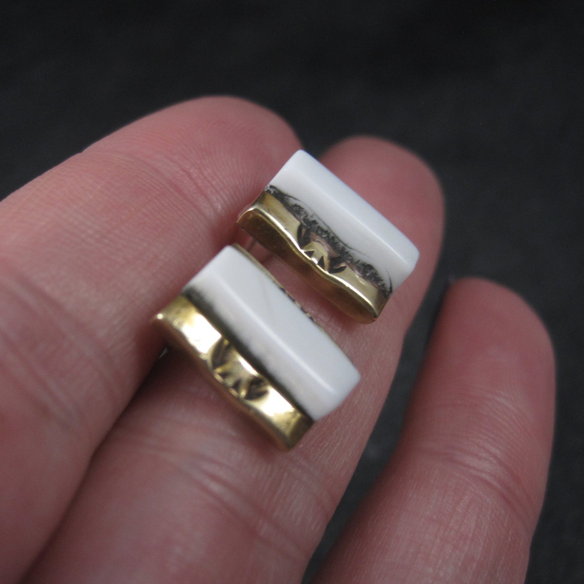 Southwestern Sterling Gold Filled Raised Inlay Earrings