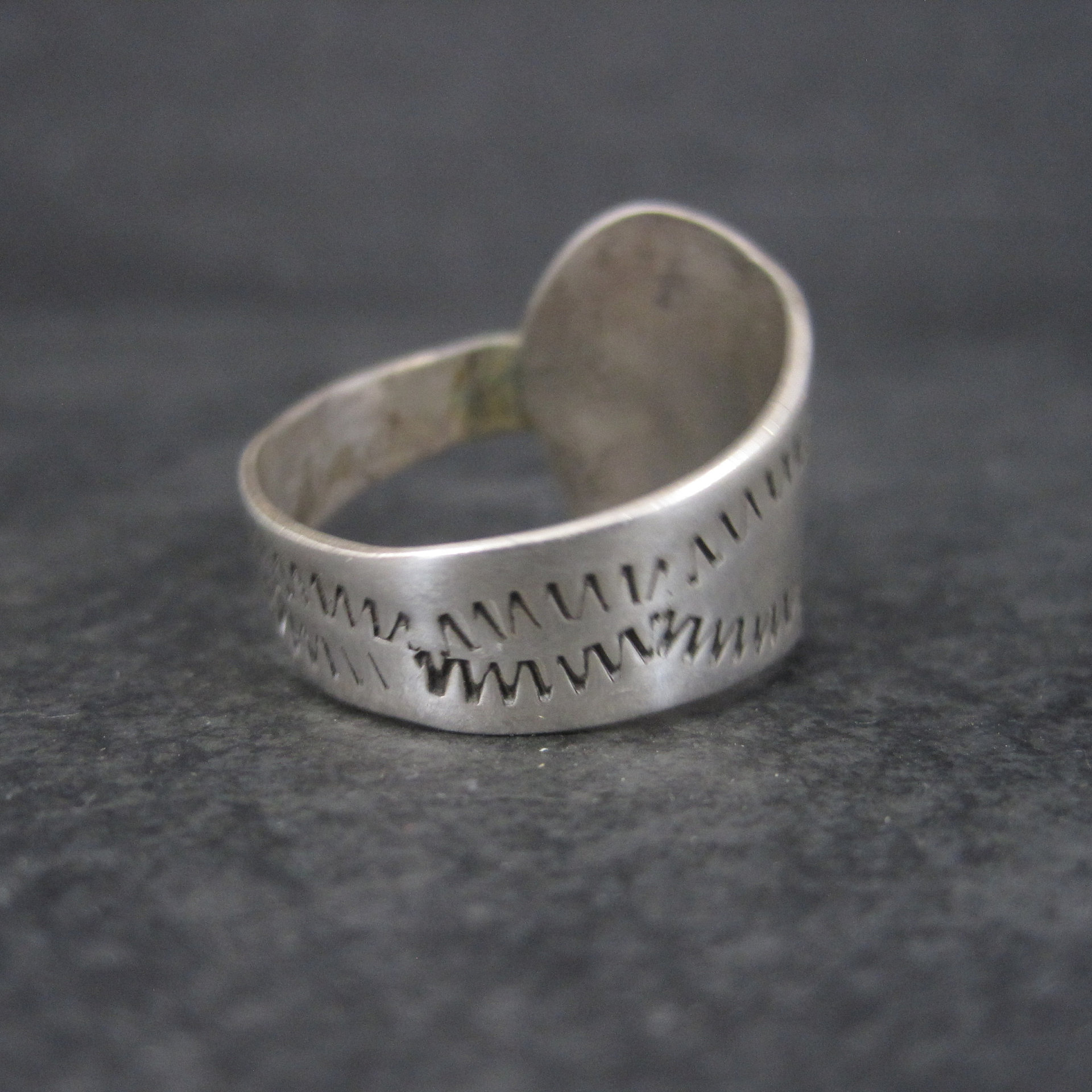 Vintage Southwestern Sterling Spoon Ring Size 11