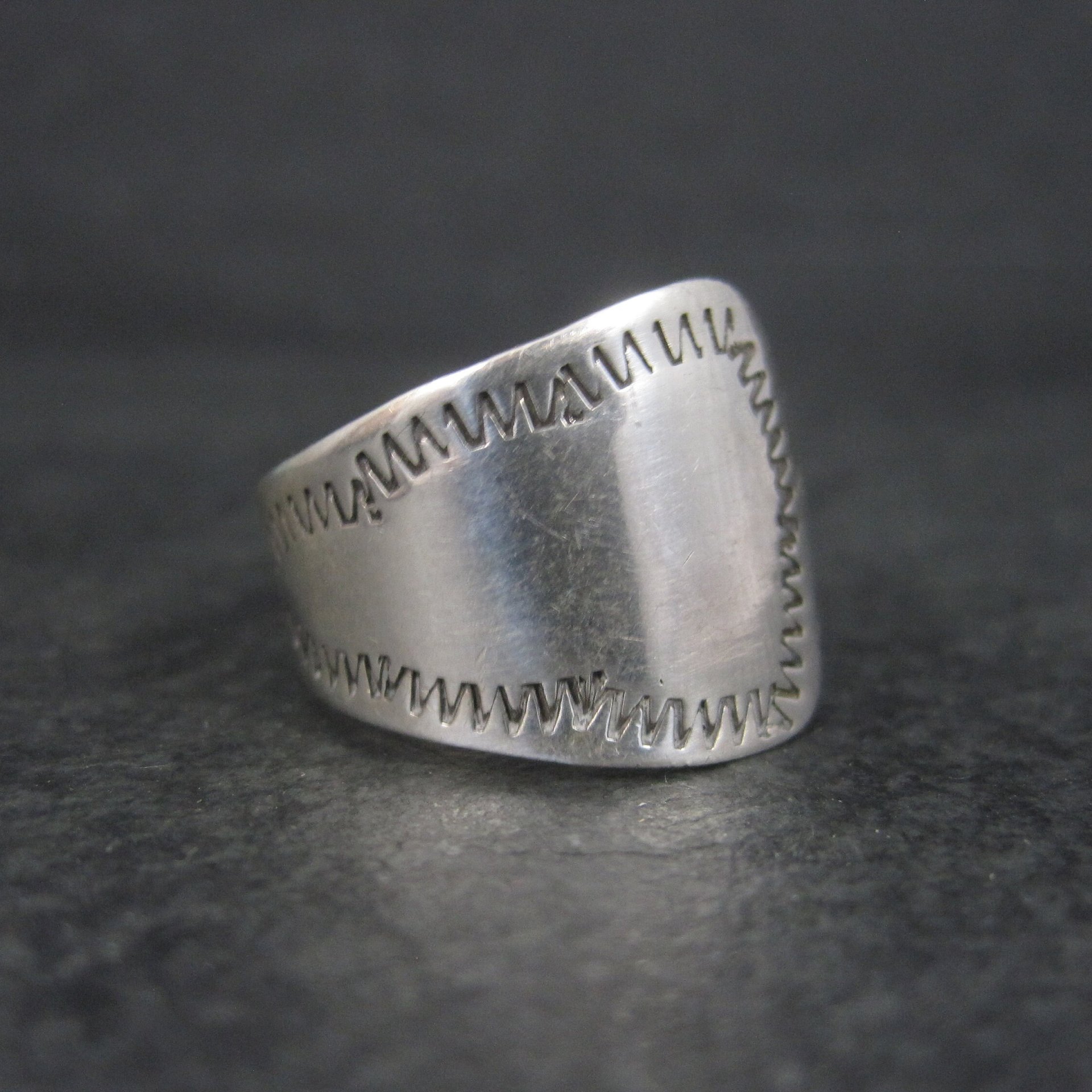 Vintage Southwestern Sterling Spoon Ring Size 11