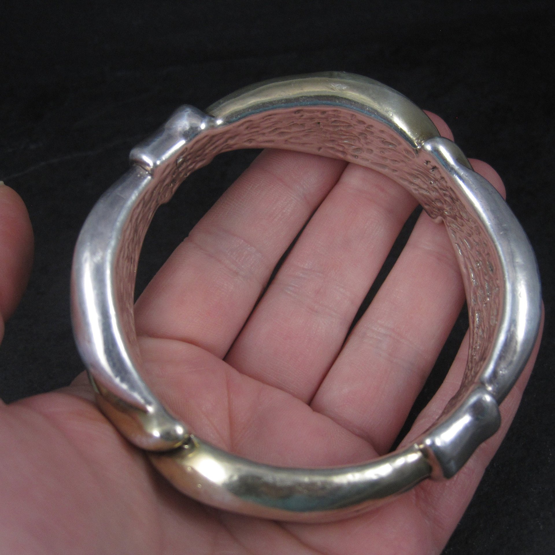 Vintage Sterling Electroform Bangle Bracelet 7.5 Inches LeBitski