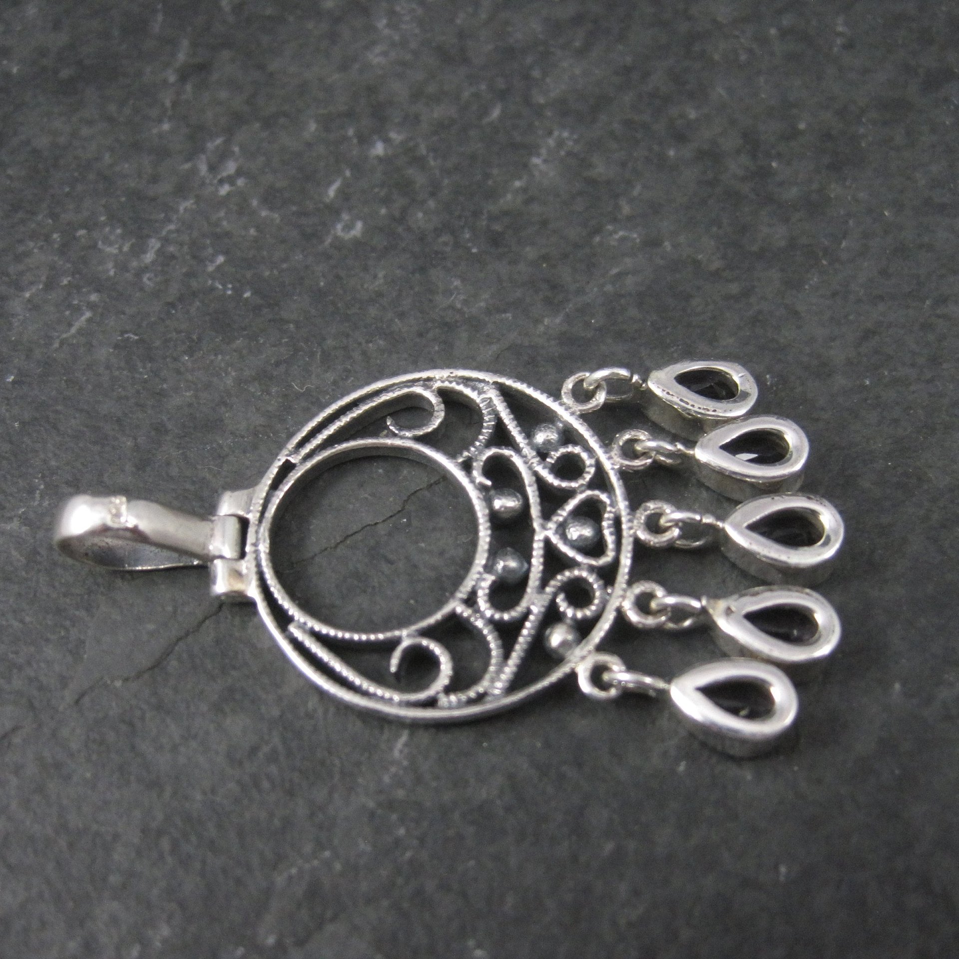 Vintage Sterling Filigree Amethyst Pendant