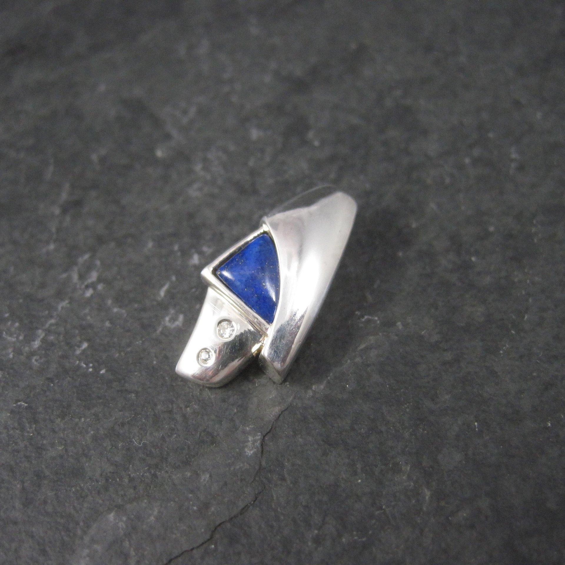 Sterling Lapis Lazuli Cz Pendant