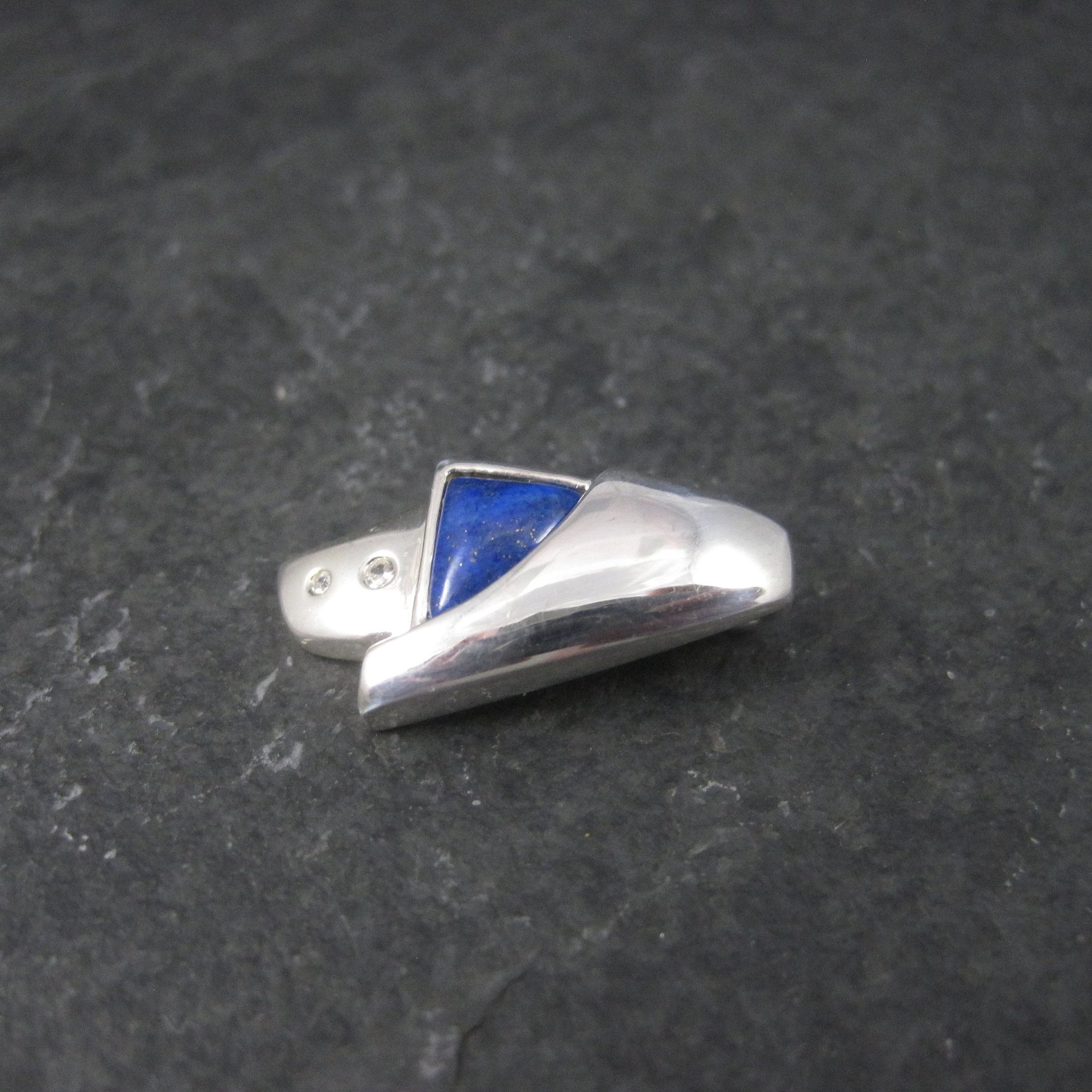 Sterling Lapis Lazuli Cz Pendant