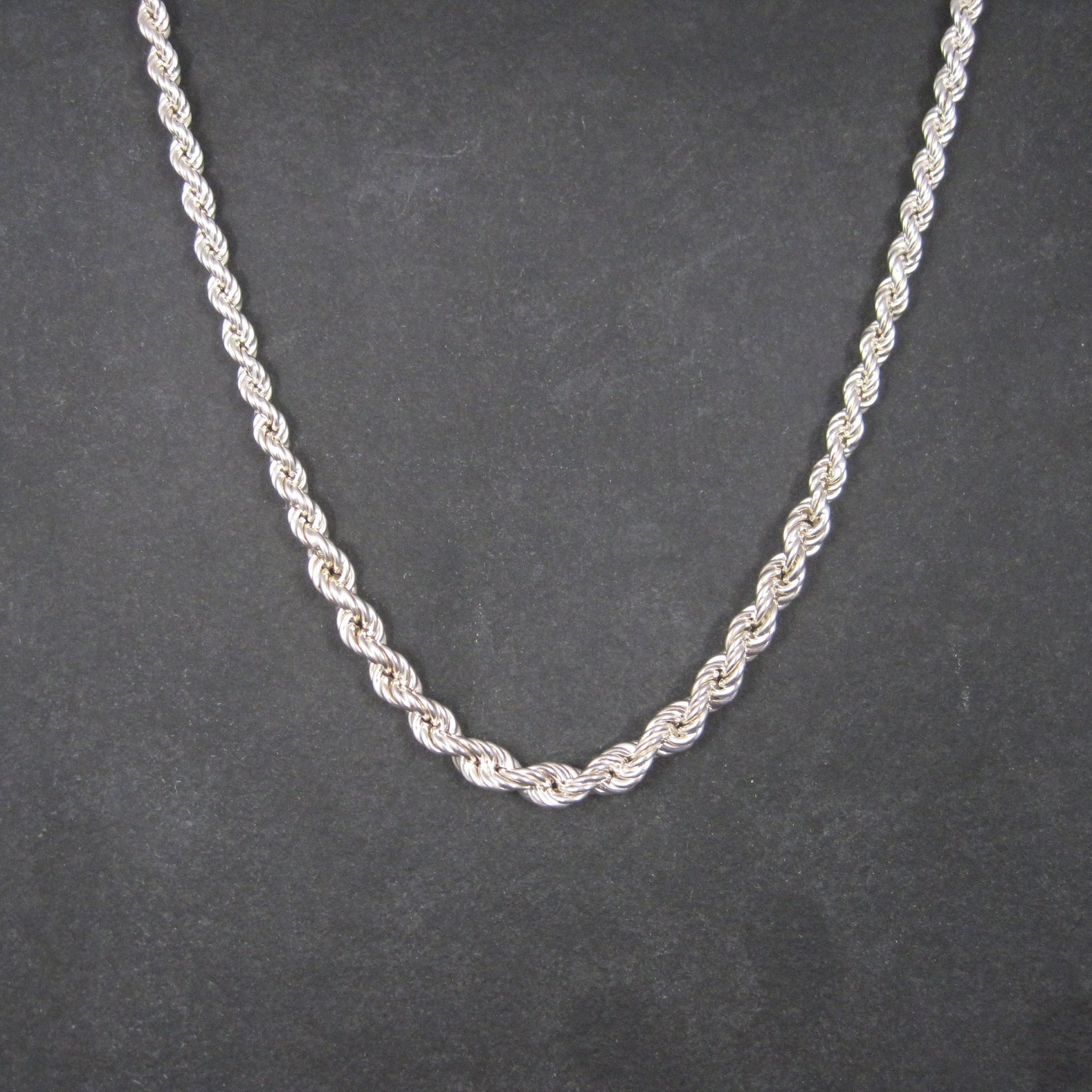 Graduated Italian Sterling Twisted Rope Chain 18 Inches
