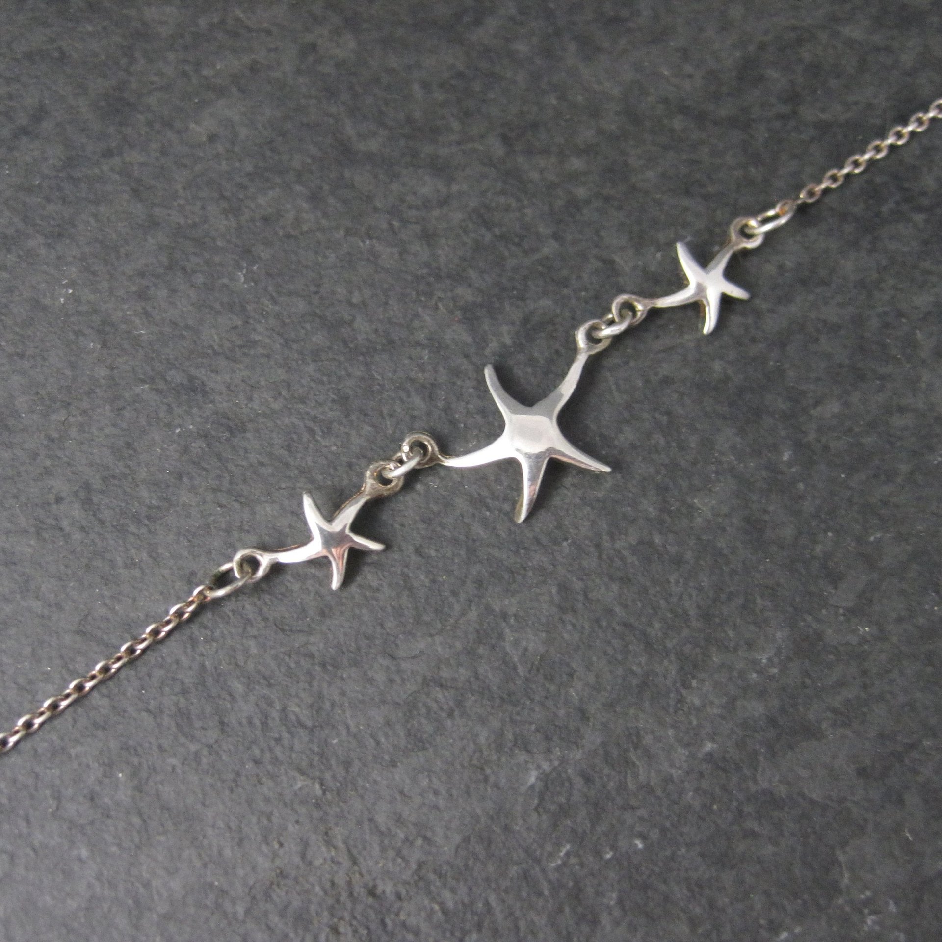 Dainty Sterling Starfish Bracelet 6-7 Inches