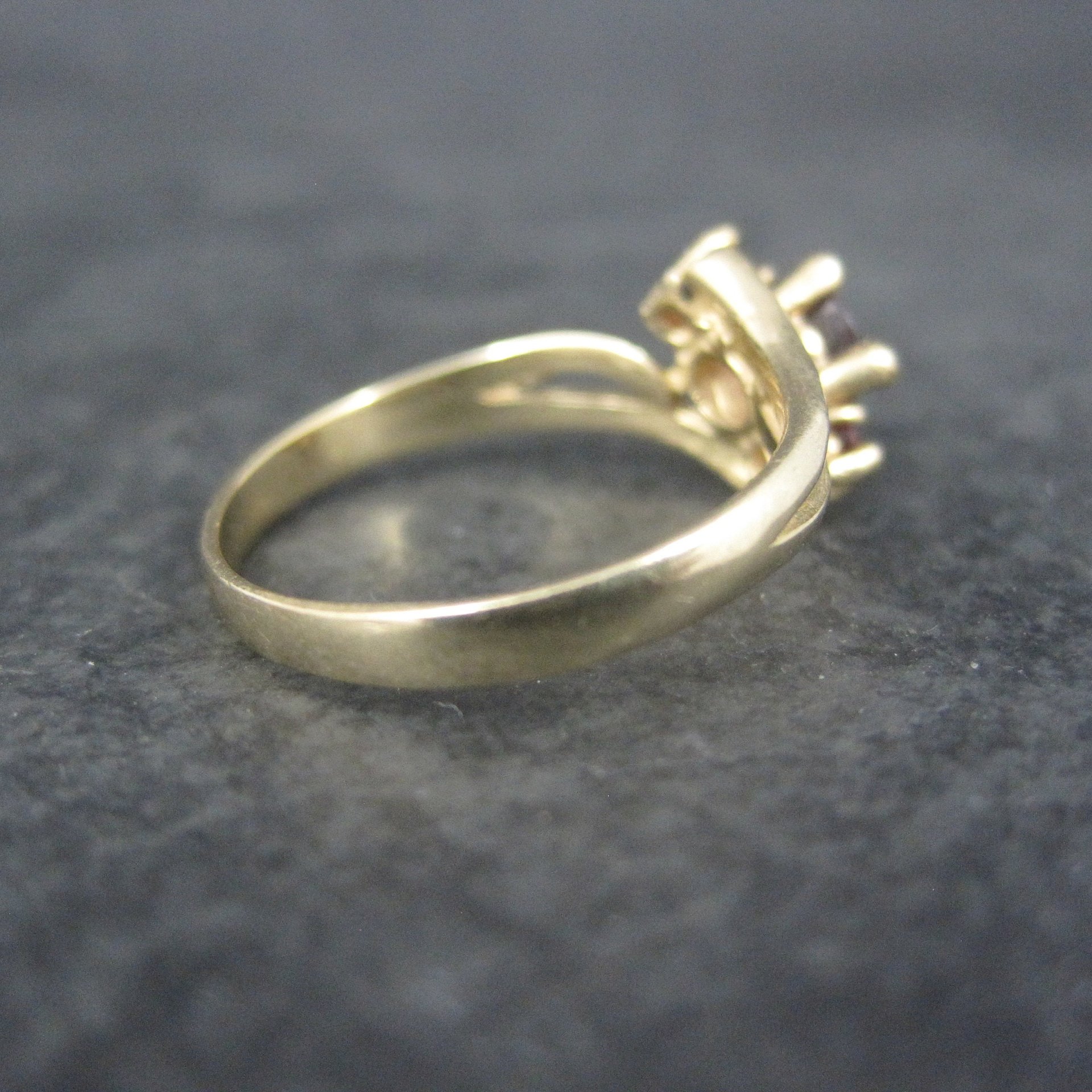 Vintage 10K Zircon Fire Opal Ring Size 6