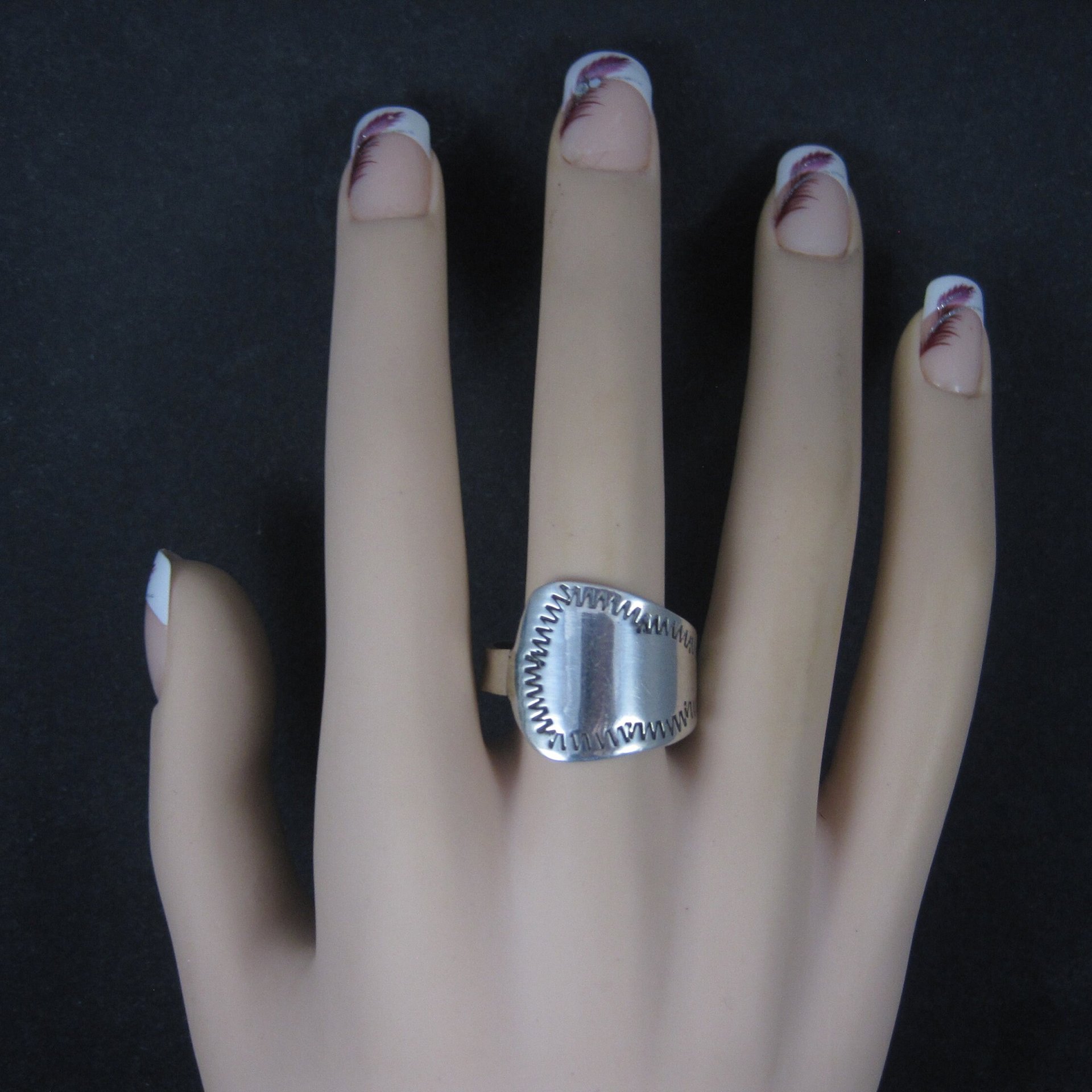 Vintage Southwestern Sterling Spoon Ring Size 11
