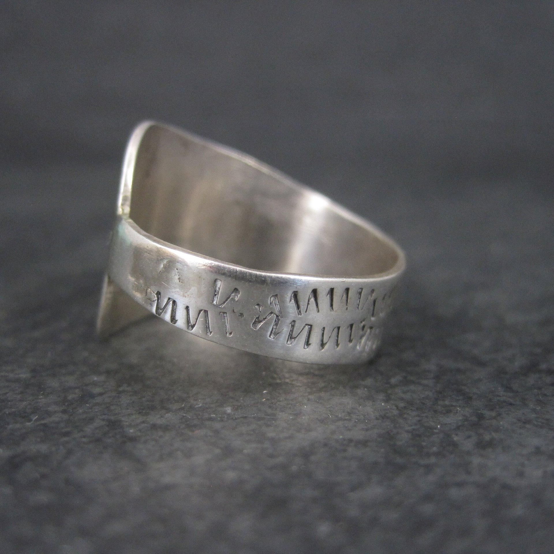 Vintage Southwestern Sterling Spoon Ring Size 11