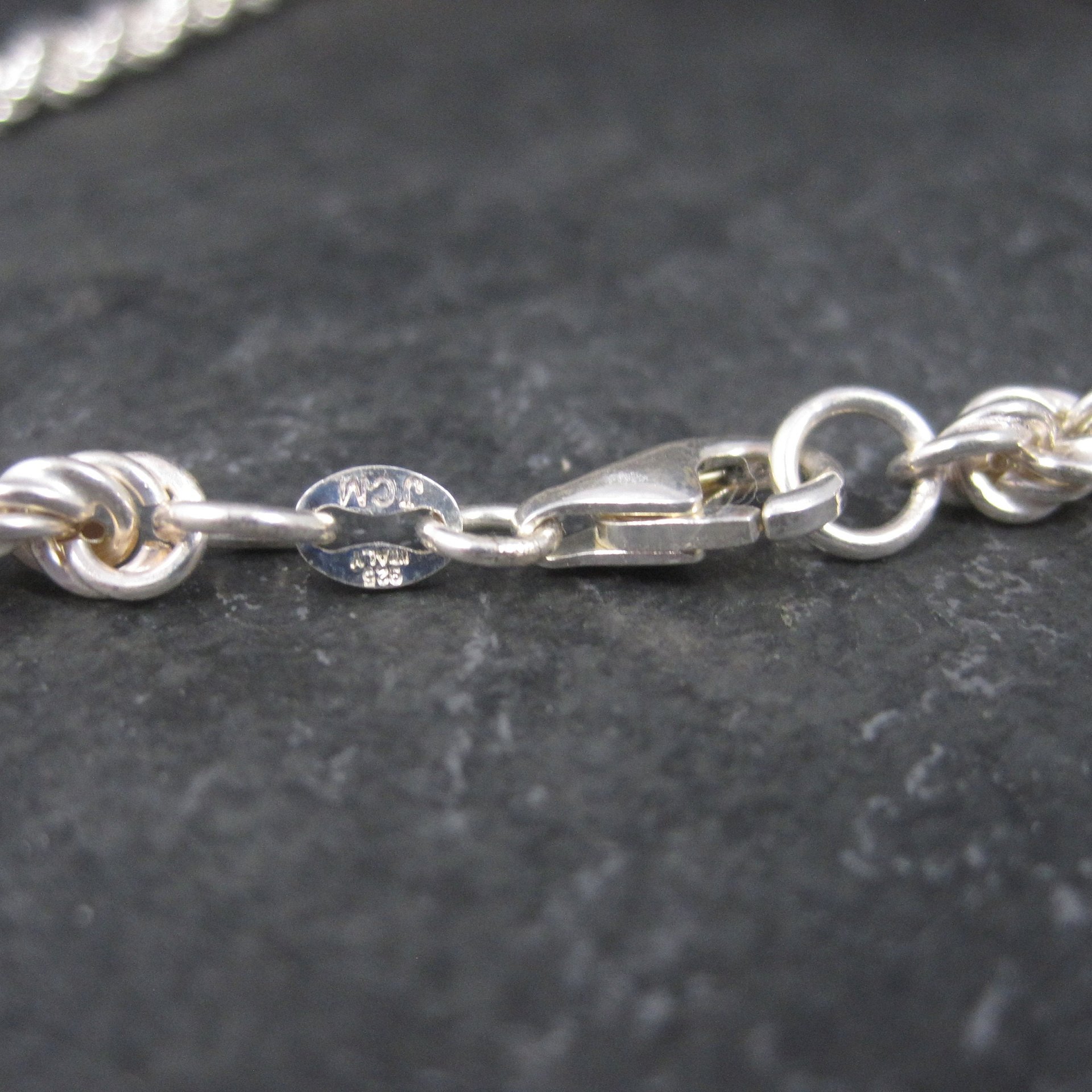 Graduated Italian Sterling Twisted Rope Chain 18 Inches