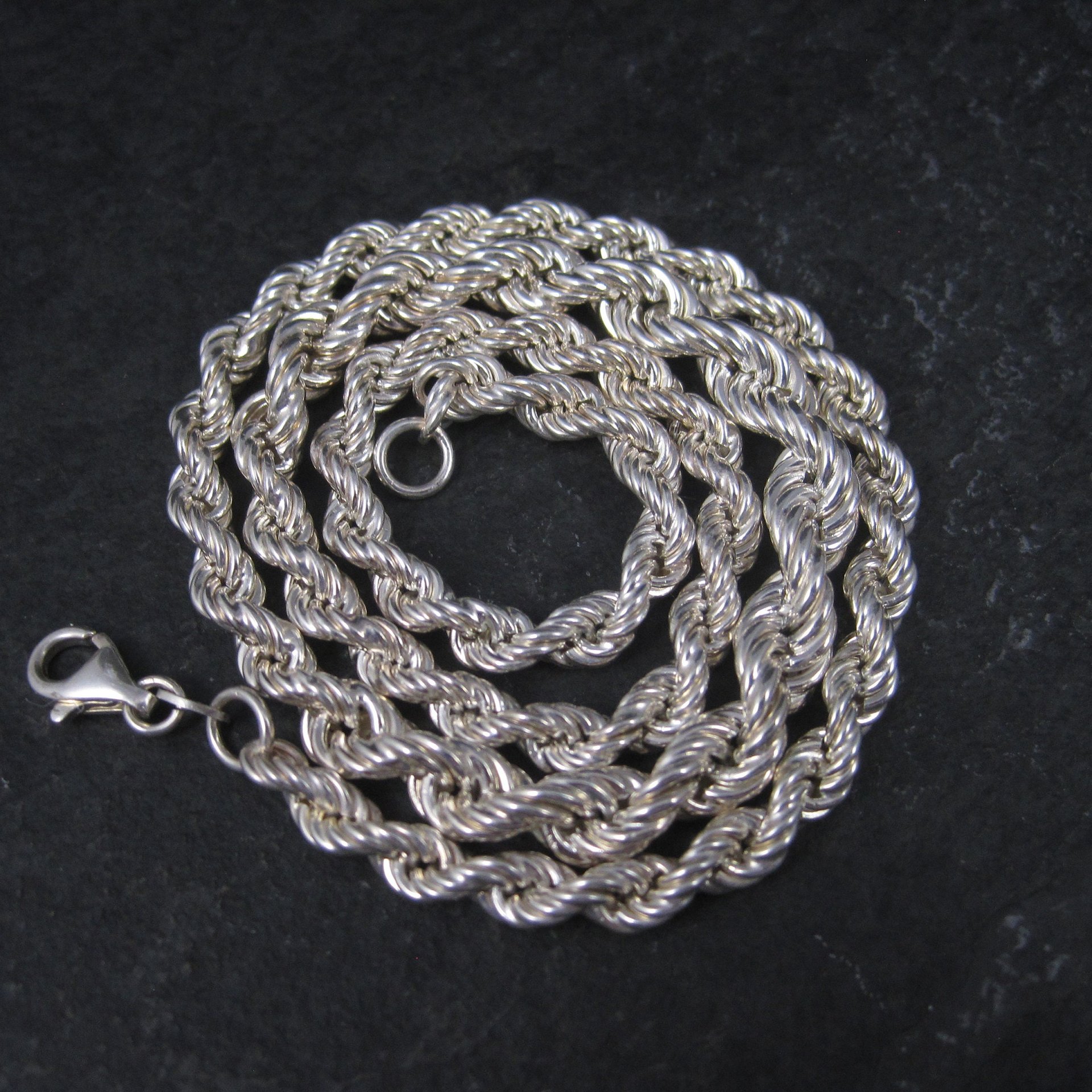 Graduated Italian Sterling Twisted Rope Chain 18 Inches