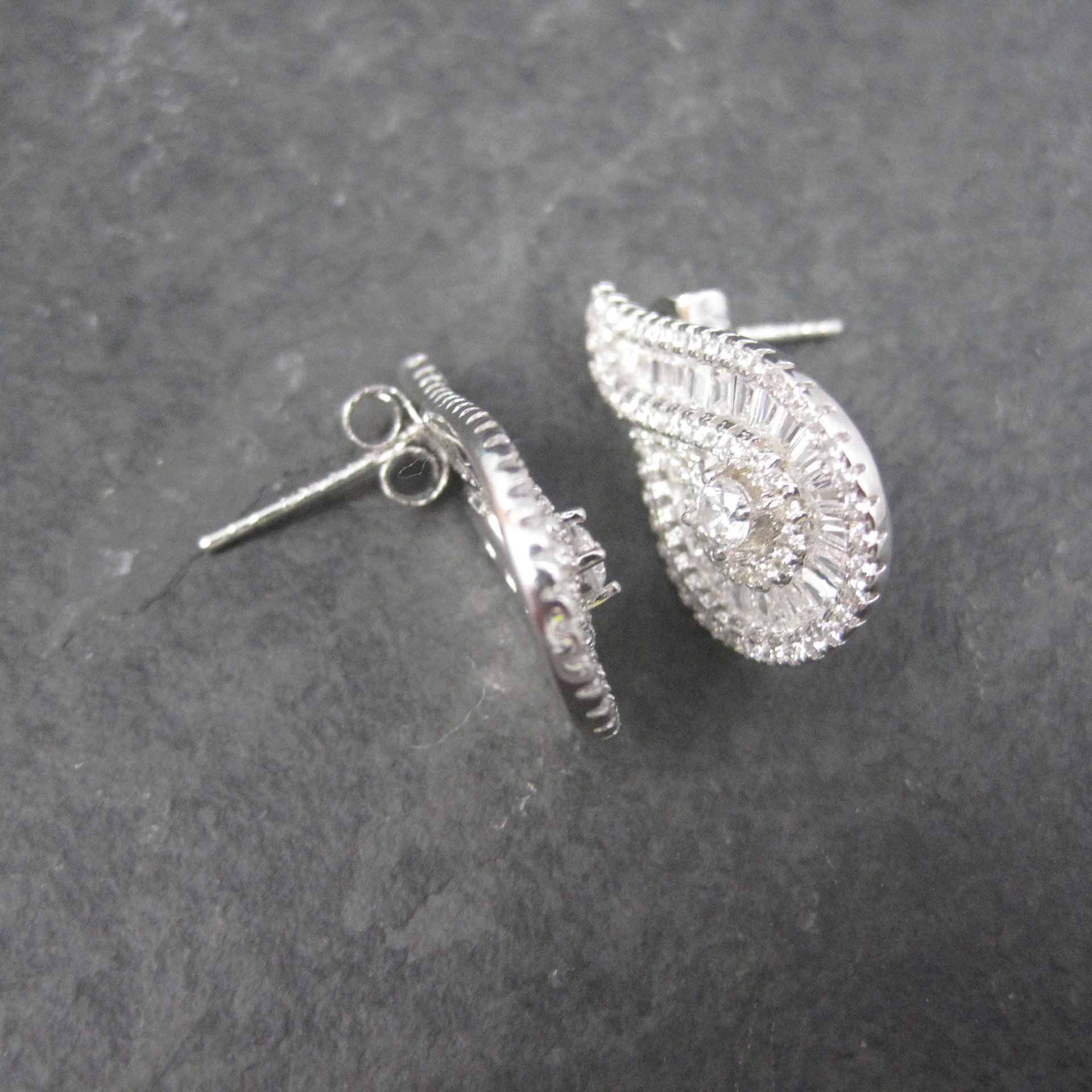 Fancy Vintage Sterling Cz Earrings