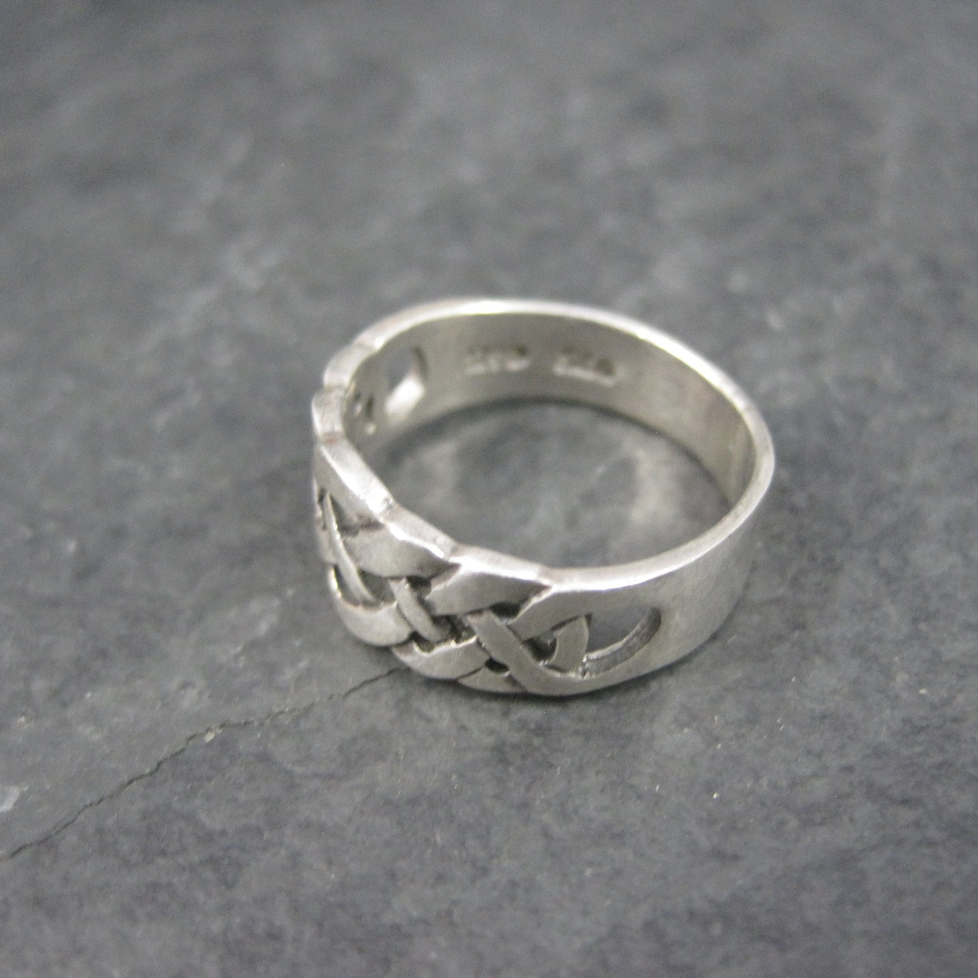Vintage Sterling Celtic Weave Ring Size 5