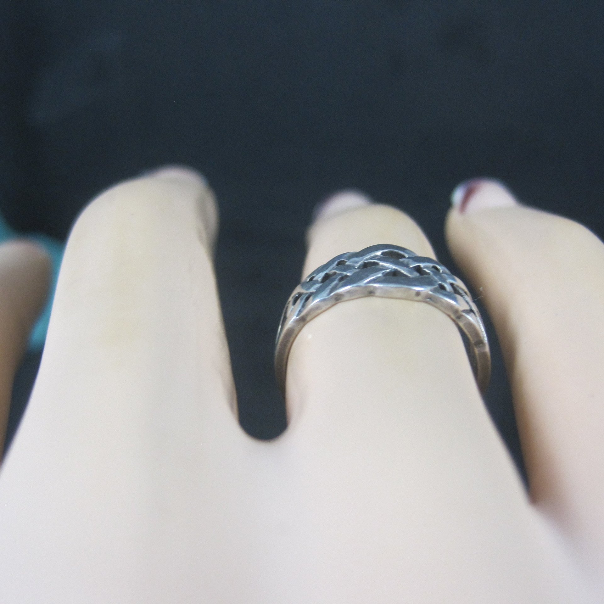 Vintage Sterling Celtic Weave Ring Size 5