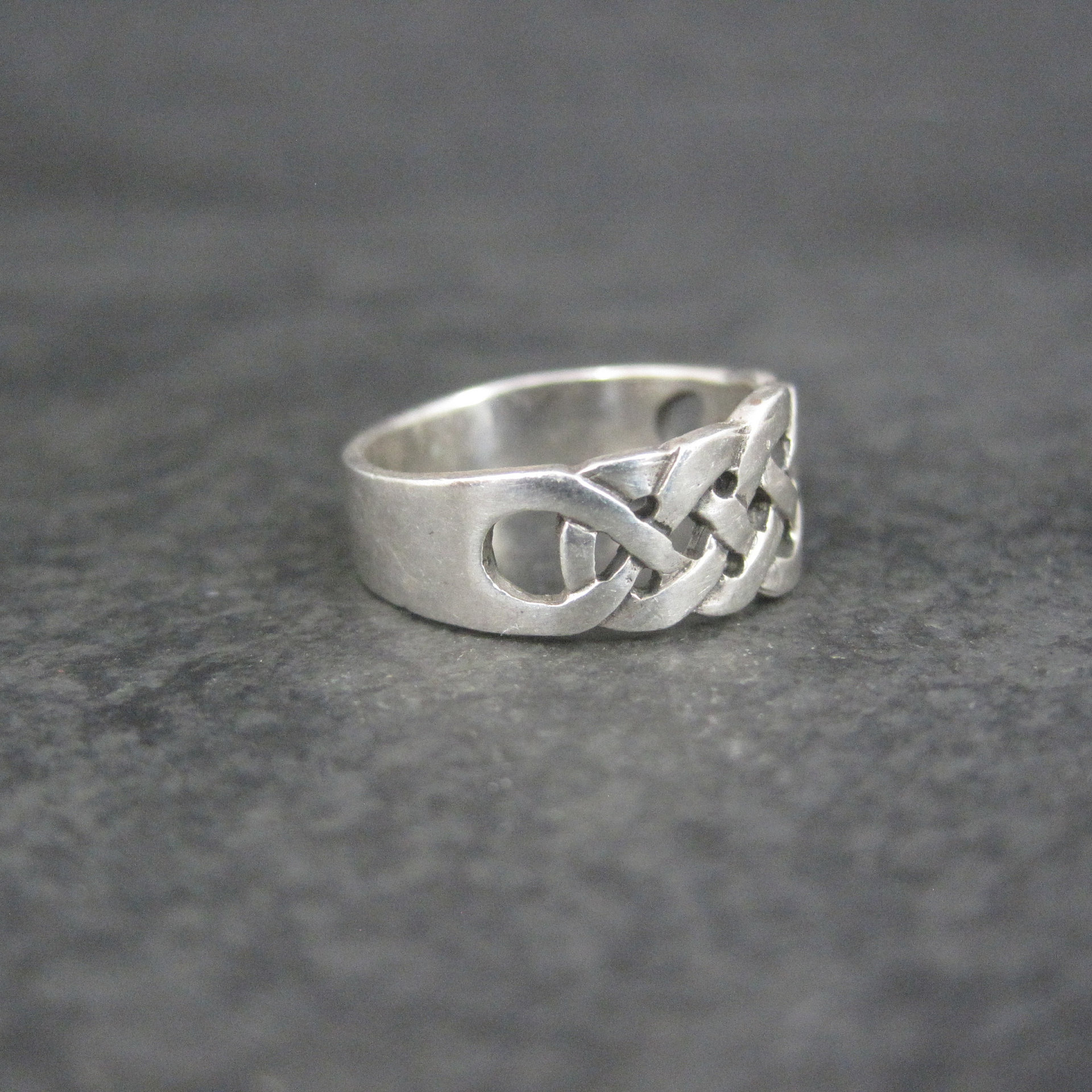 Vintage Sterling Celtic Weave Ring Size 5