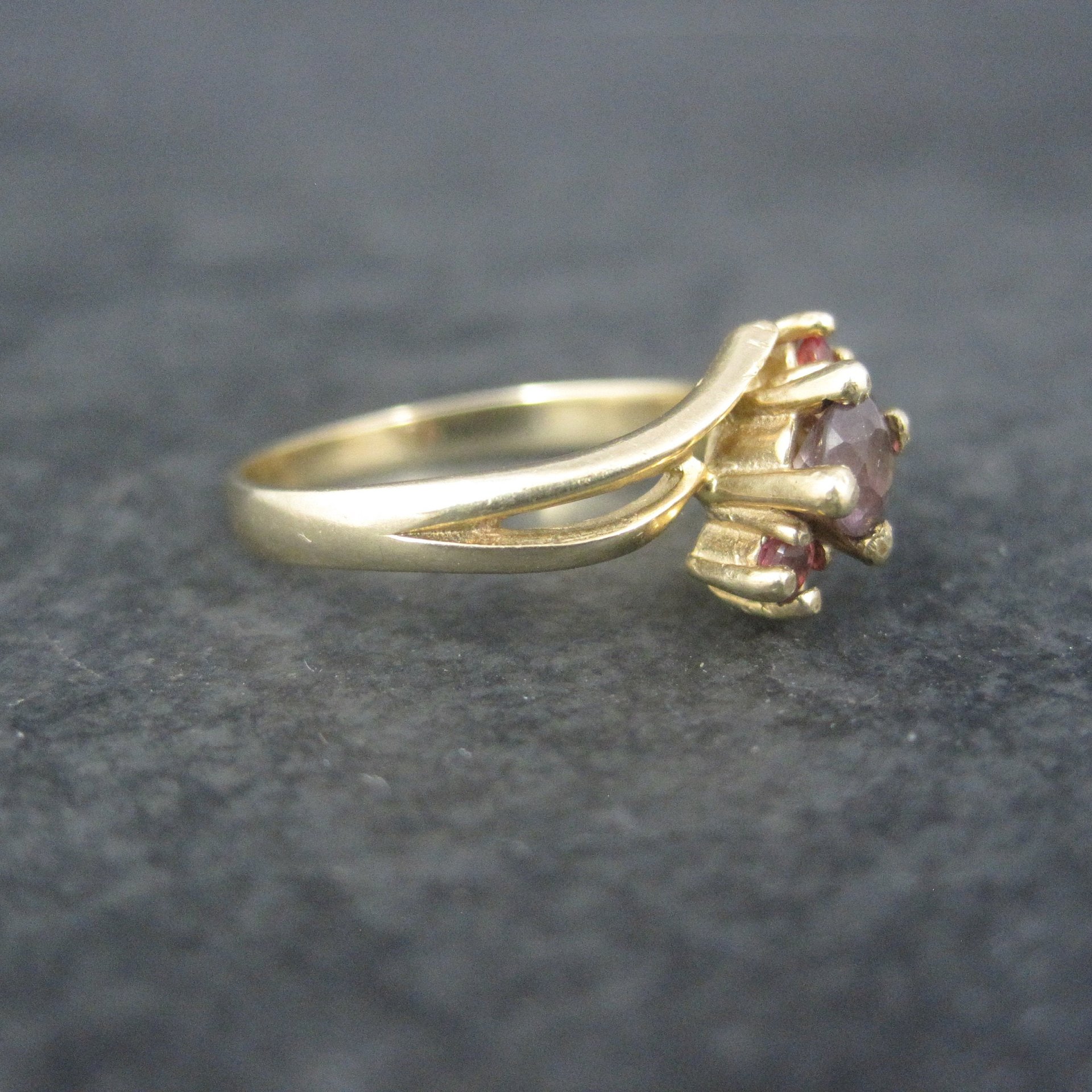 Vintage 10K Zircon Fire Opal Ring Size 6