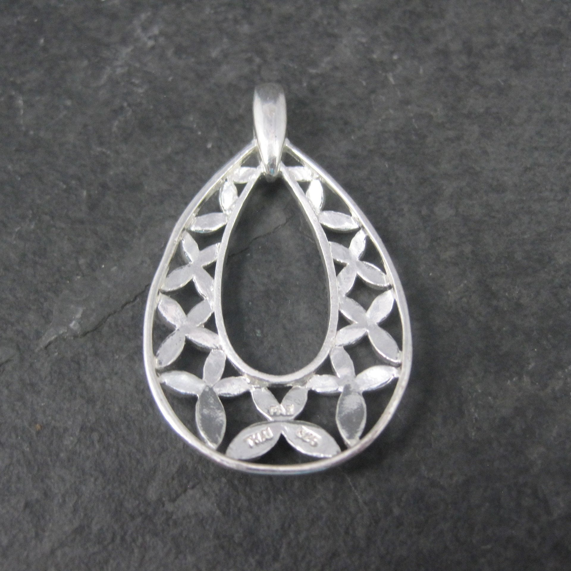 Vintage Diamond Cut Teardrop Pendant