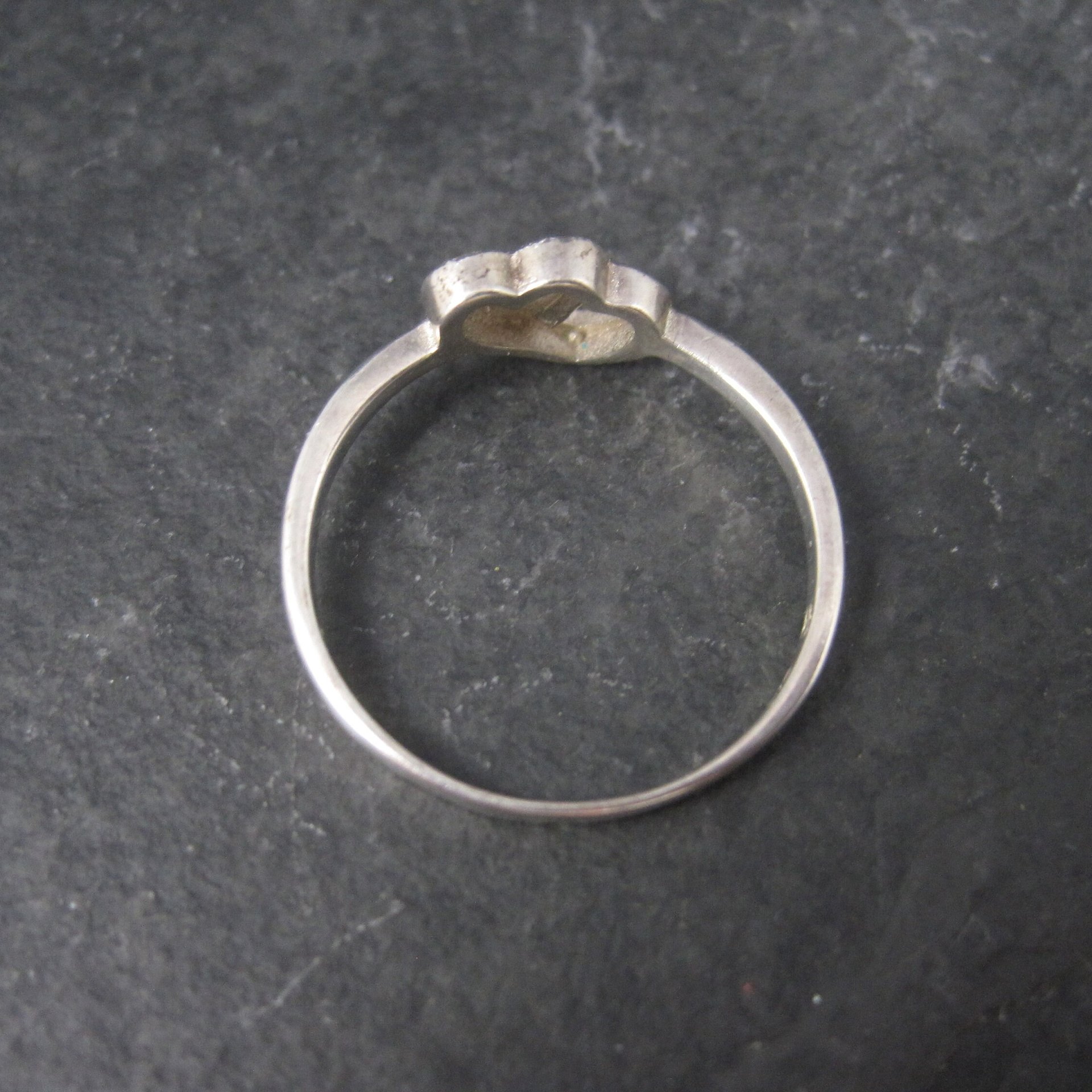 Dainty Italian Sterling Heart Ring New Old Stock Sizes 6 and 8