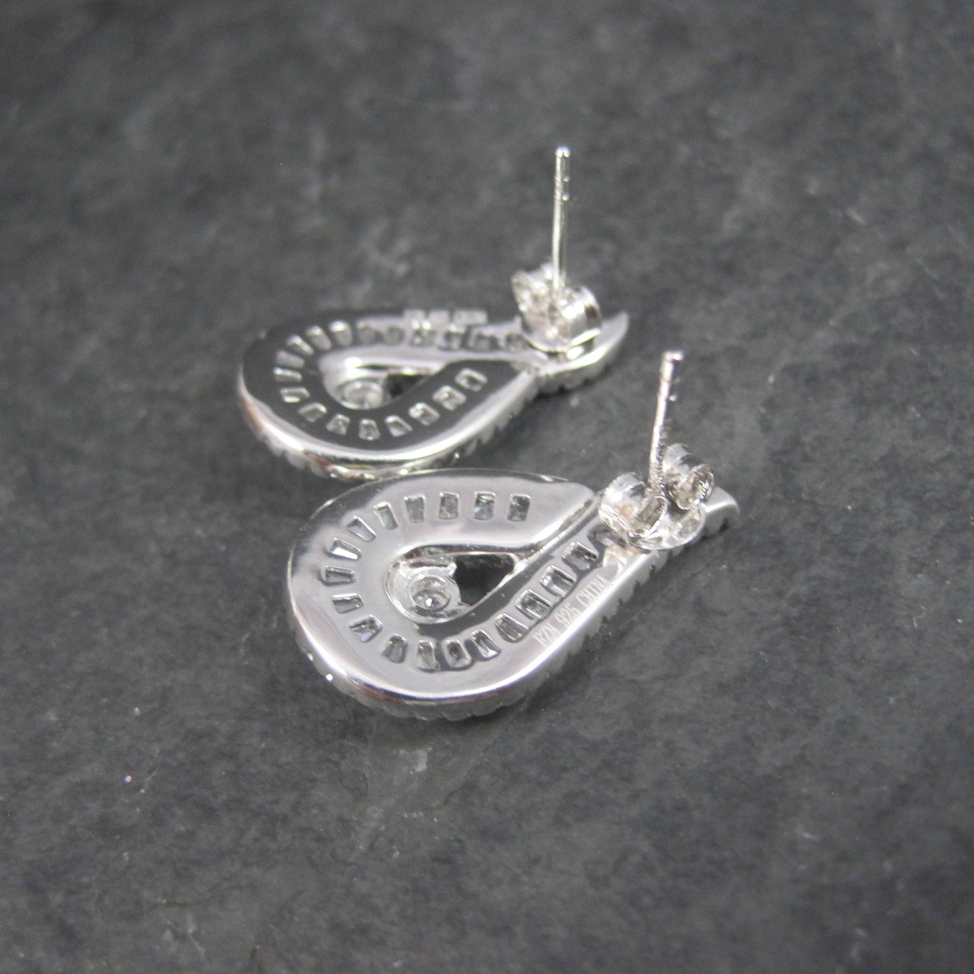 Fancy Vintage Sterling Cz Earrings