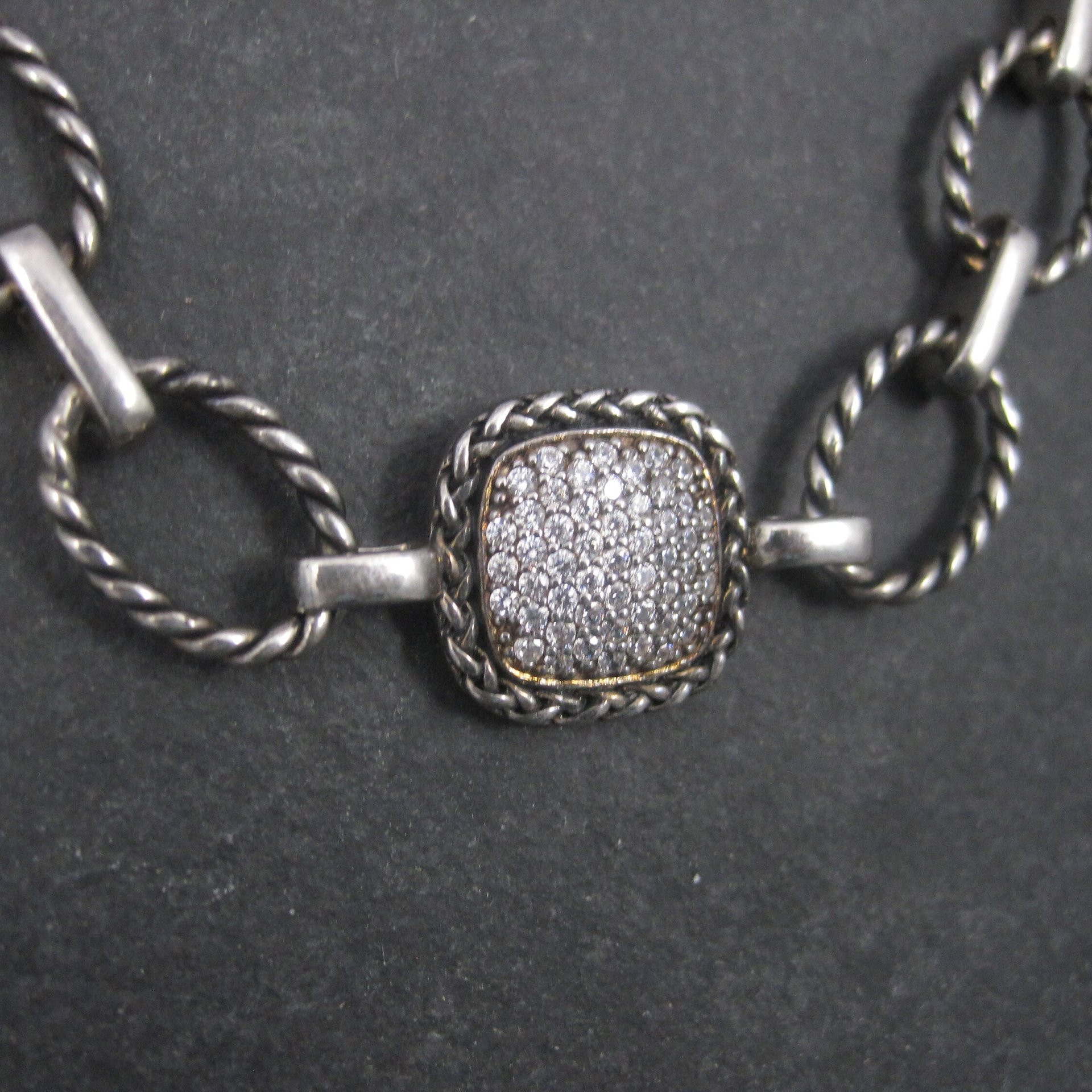 Estate Sterling Cubic Zirconia Necklace