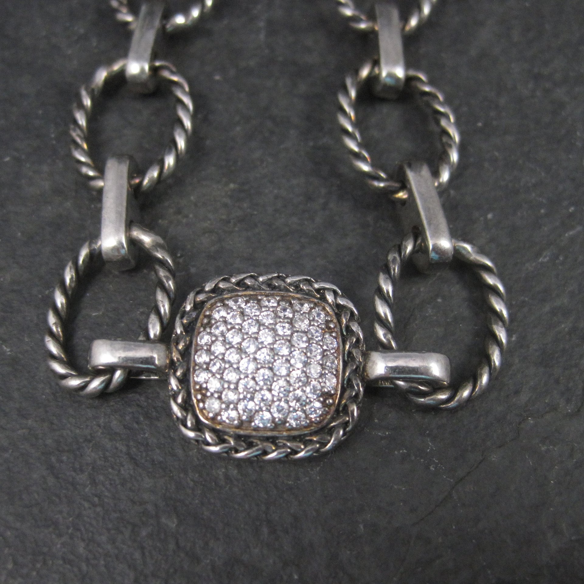 Estate Sterling Cubic Zirconia Necklace
