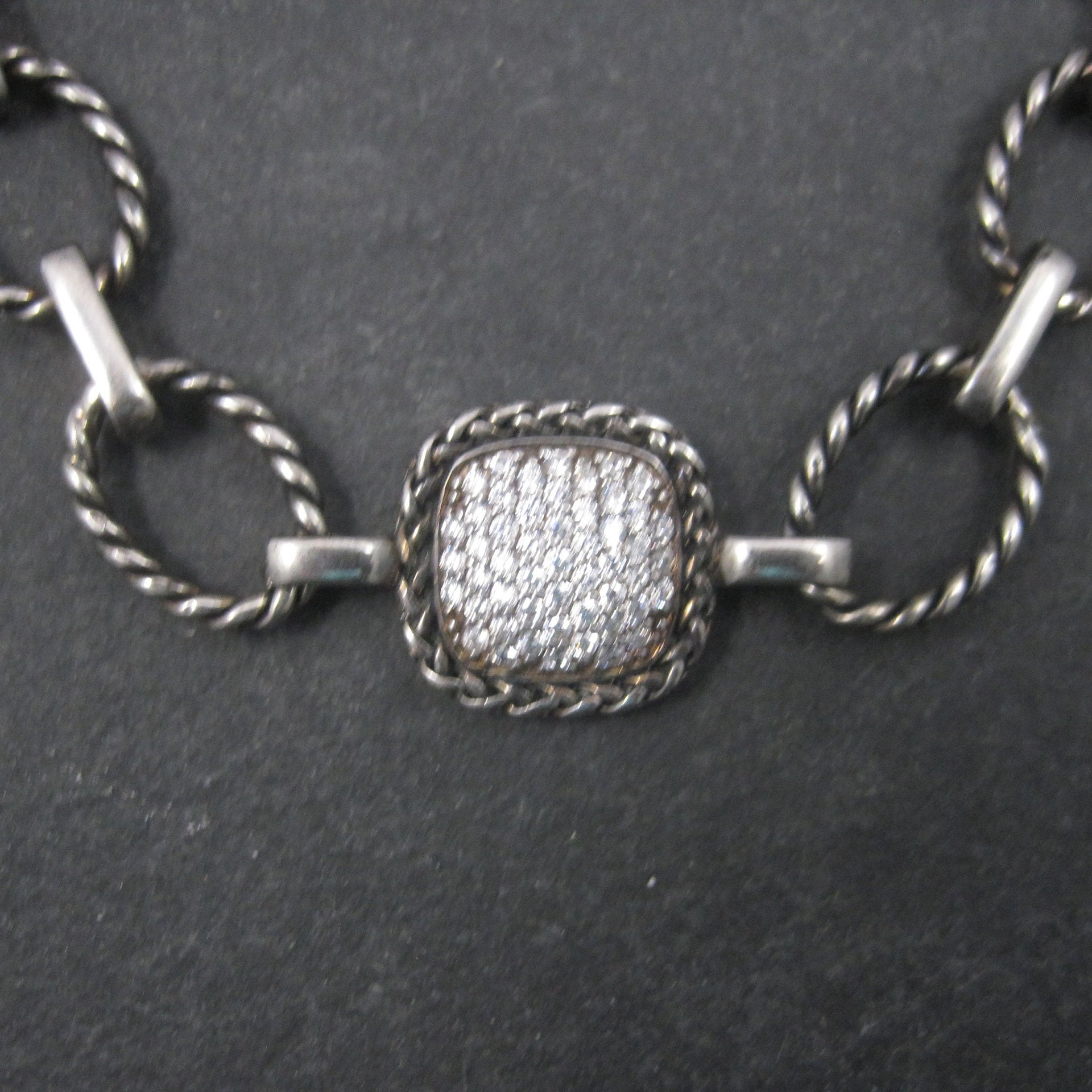 Estate Sterling Cubic Zirconia Necklace