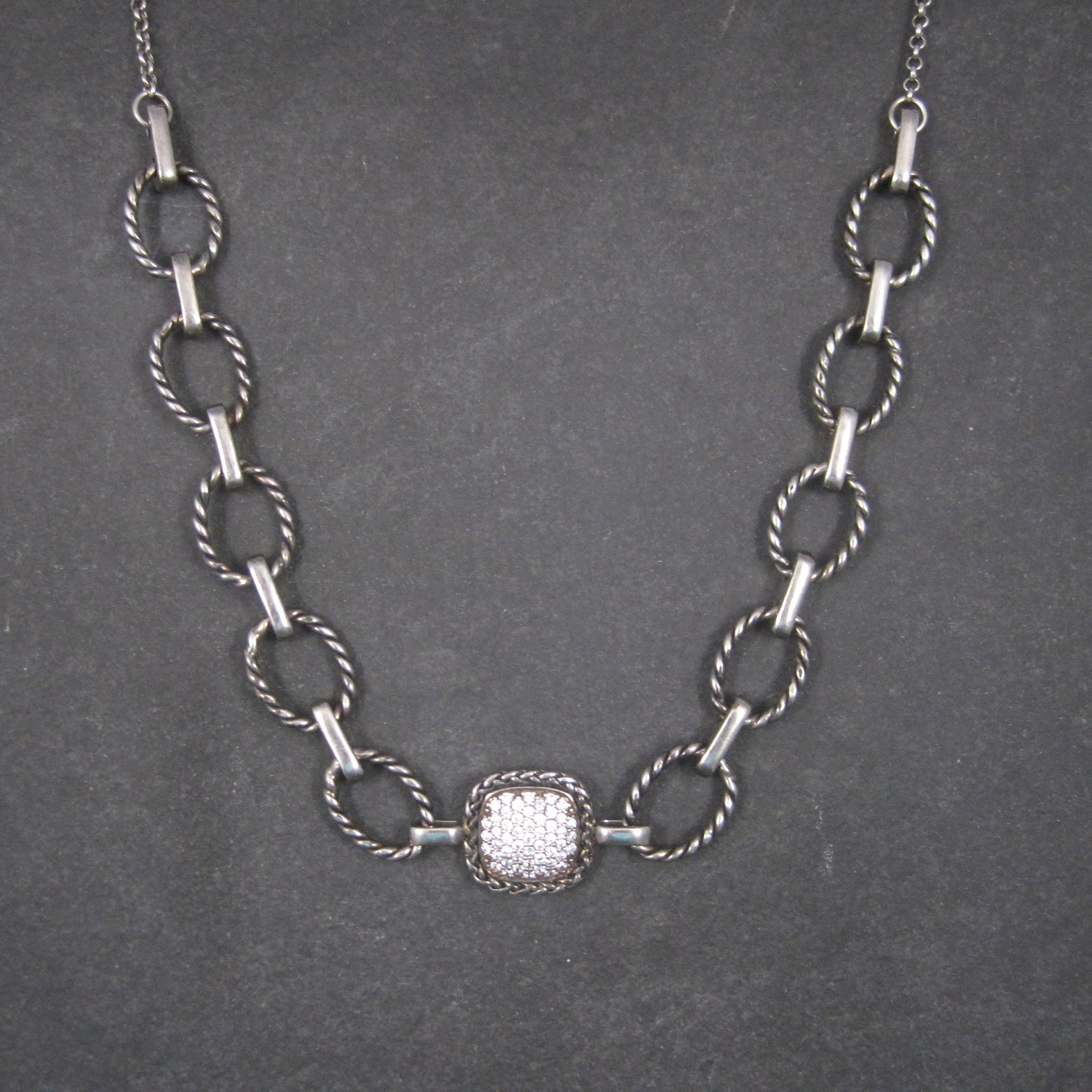 Estate Sterling Cubic Zirconia Necklace