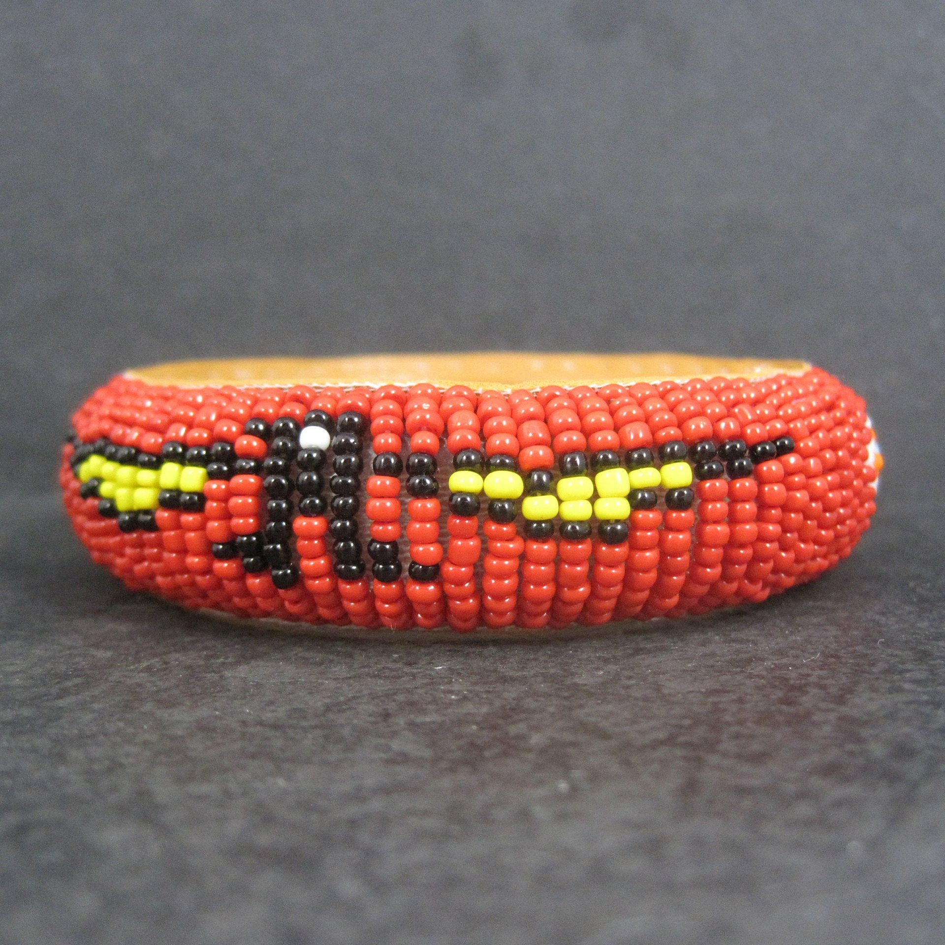 Vintage Southwestern Beaded Bangle Eagle Bracelet 8 Inches