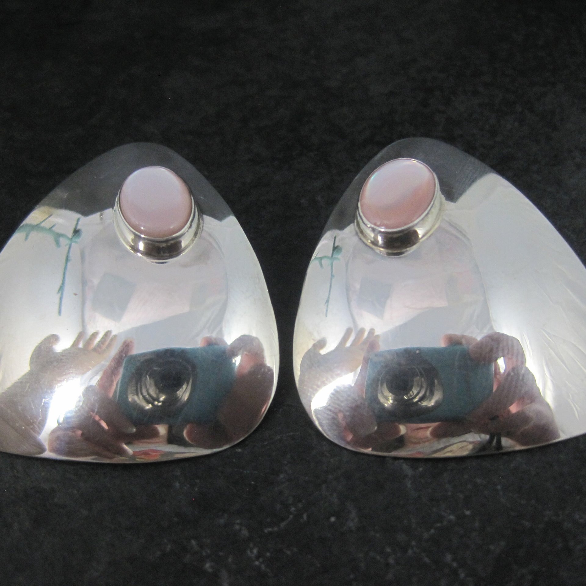 Large Navajo Pink Mother of Pearl Earrings