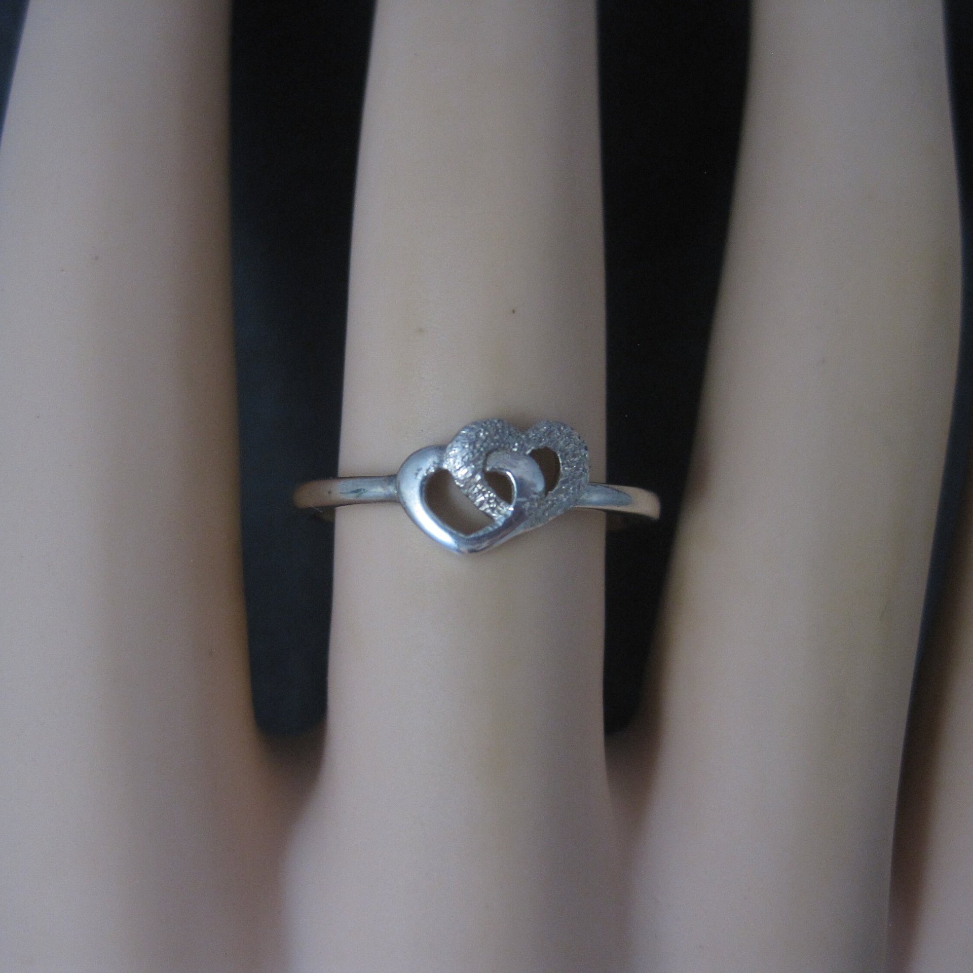 Dainty Italian Sterling Heart Ring New Old Stock Sizes 6 and 8