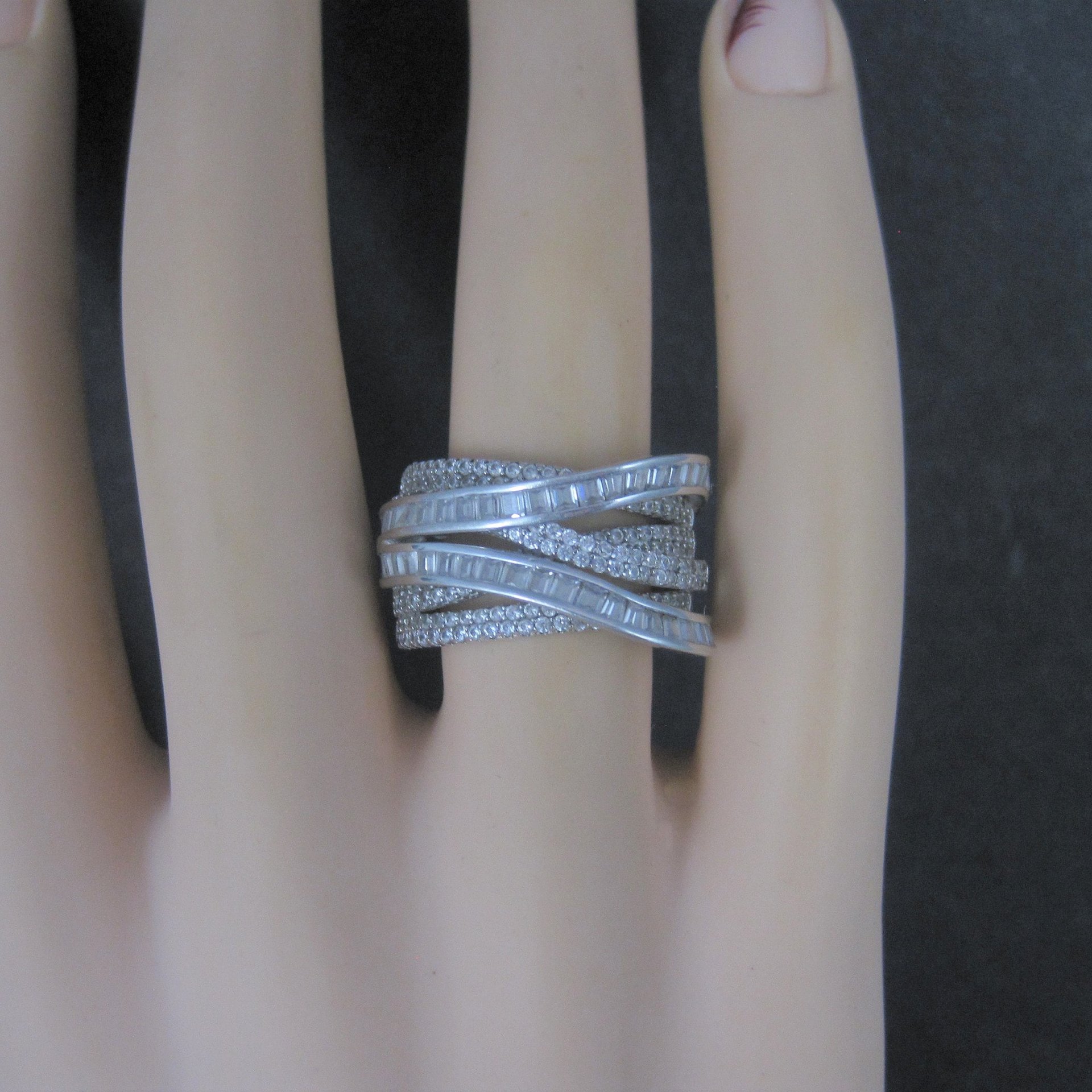 Vintage Sterling Cz Cocktail Ring Size 7 QVC