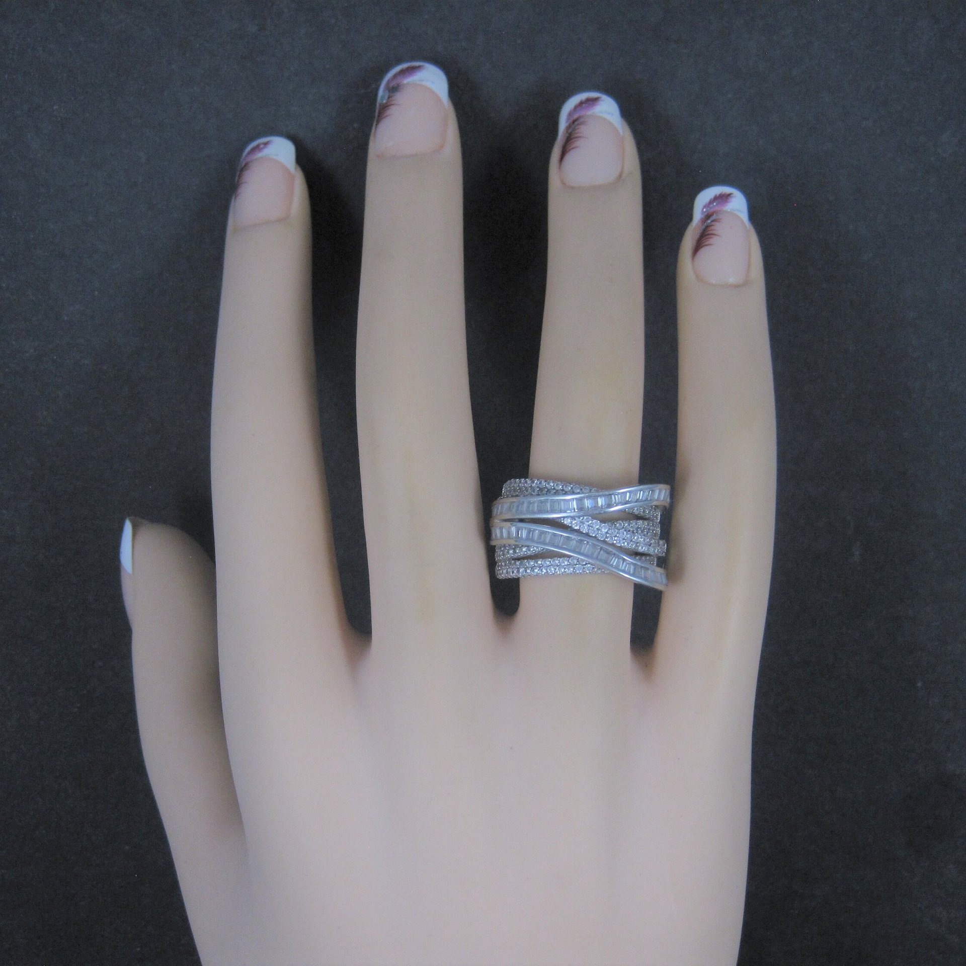 Vintage Sterling Cz Cocktail Ring Size 7 QVC