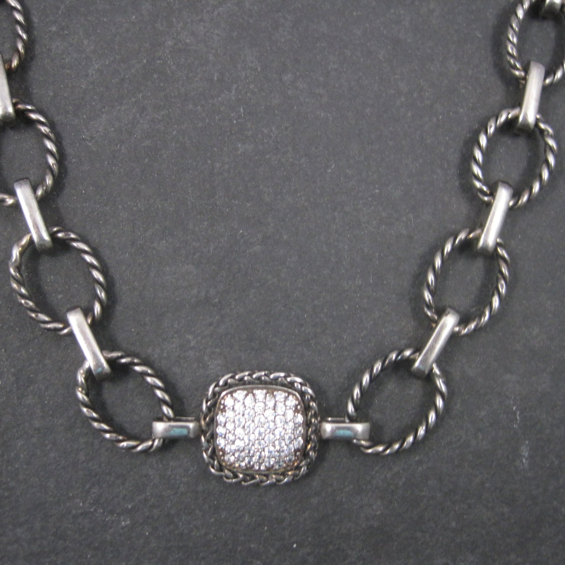 Estate Sterling Cubic Zirconia Necklace