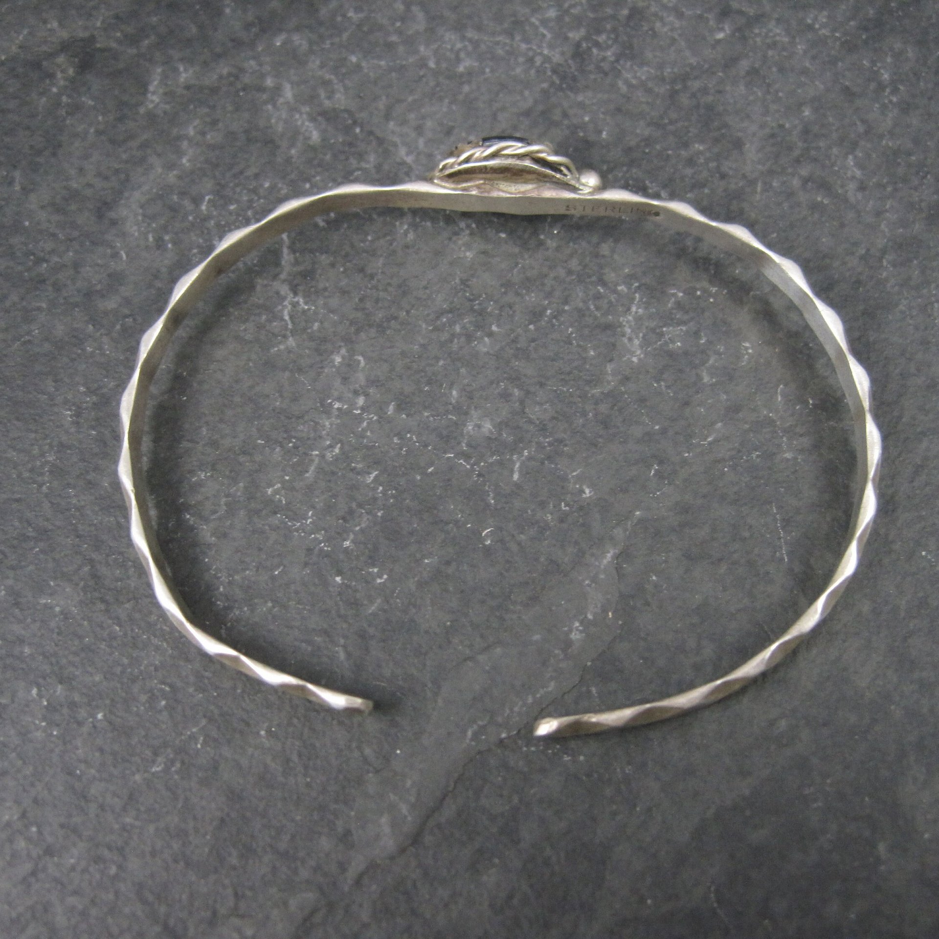 Dainty Southwestern Sterling Paua Shell Cuff Bracelet