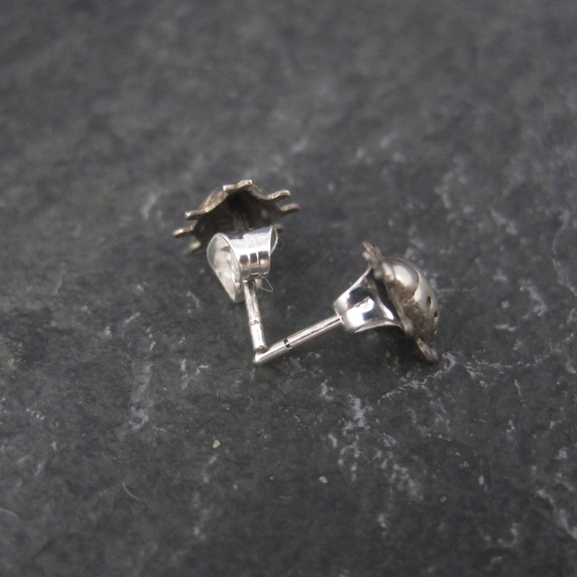 Vintage Sterling Ladybug Stud Earrings
