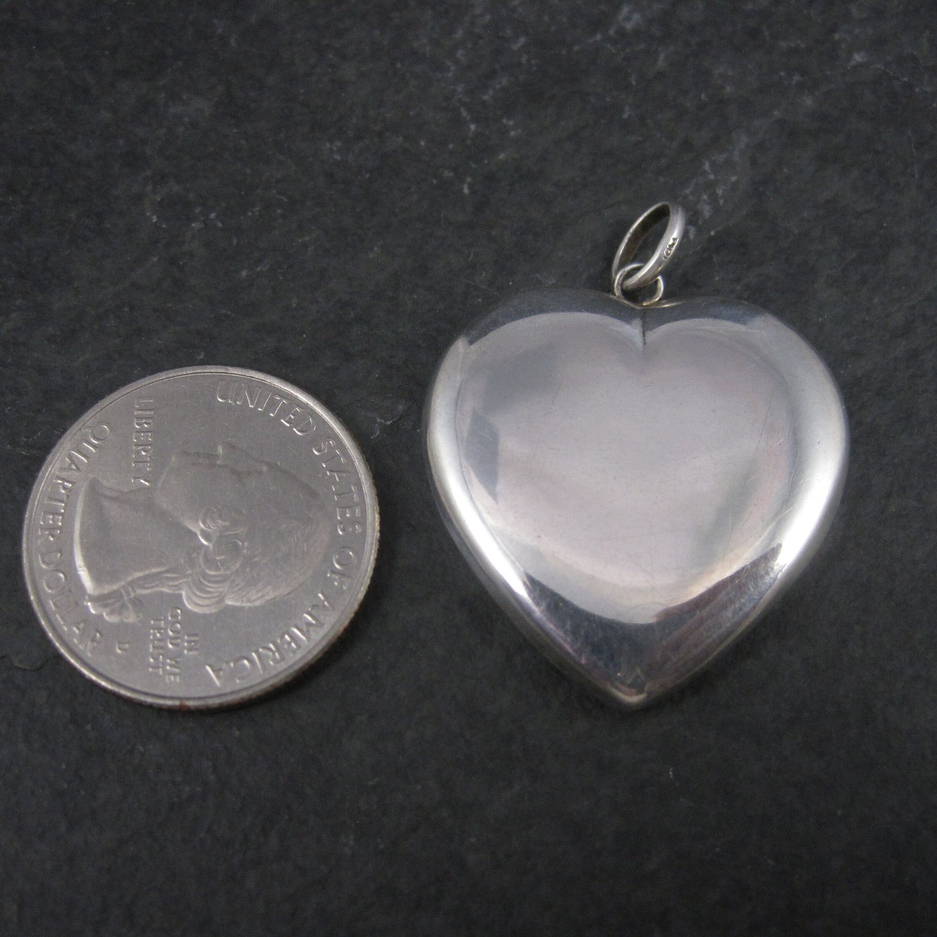 Estate Sterling Dimensional Heart Pendant