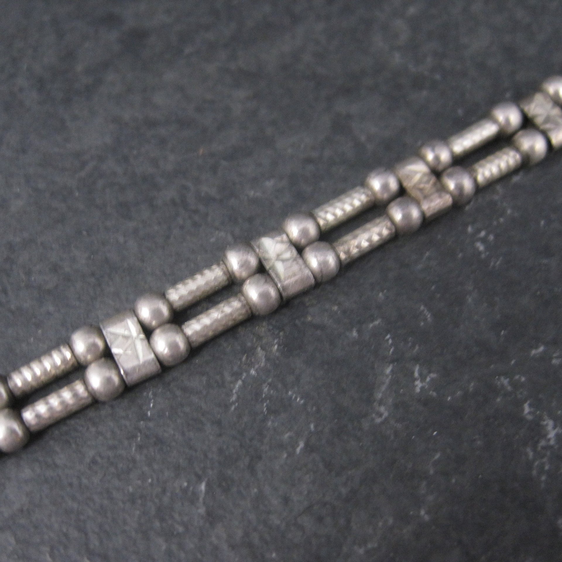 Vintage Sterling Pagoda Bracelet 7.75 Inches