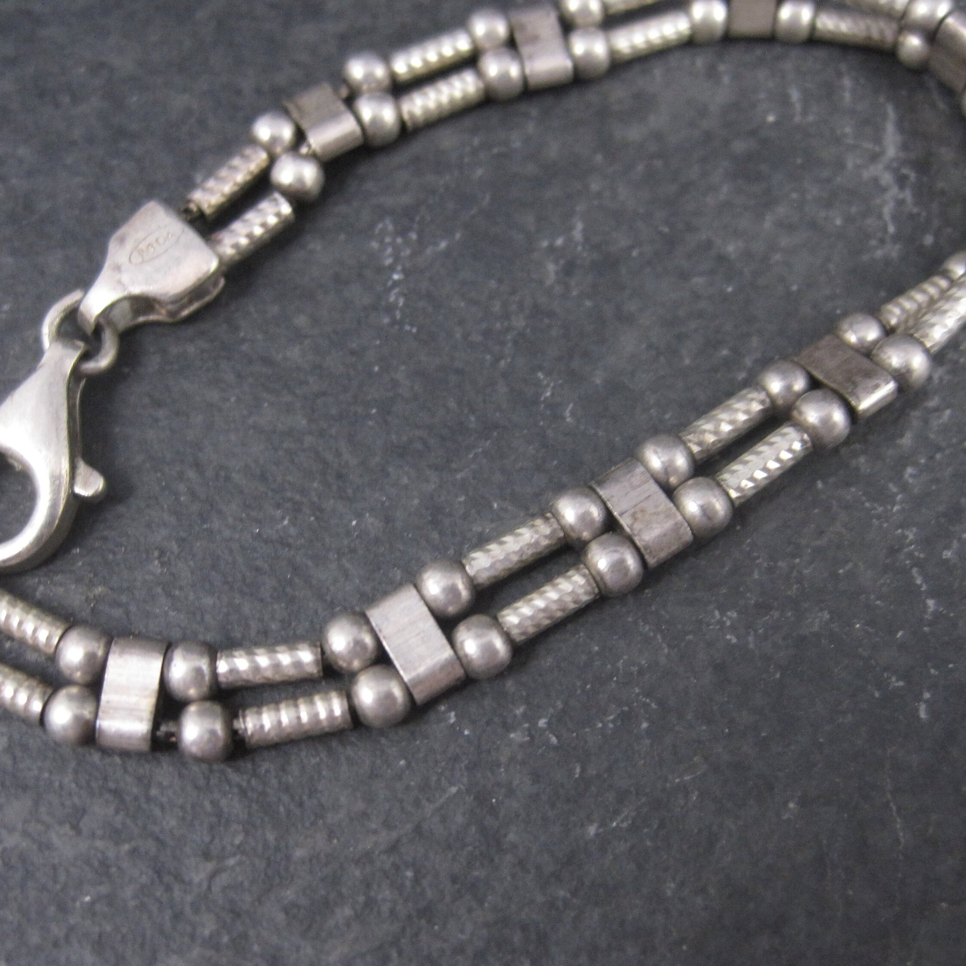 Vintage Sterling Pagoda Bracelet 7.75 Inches