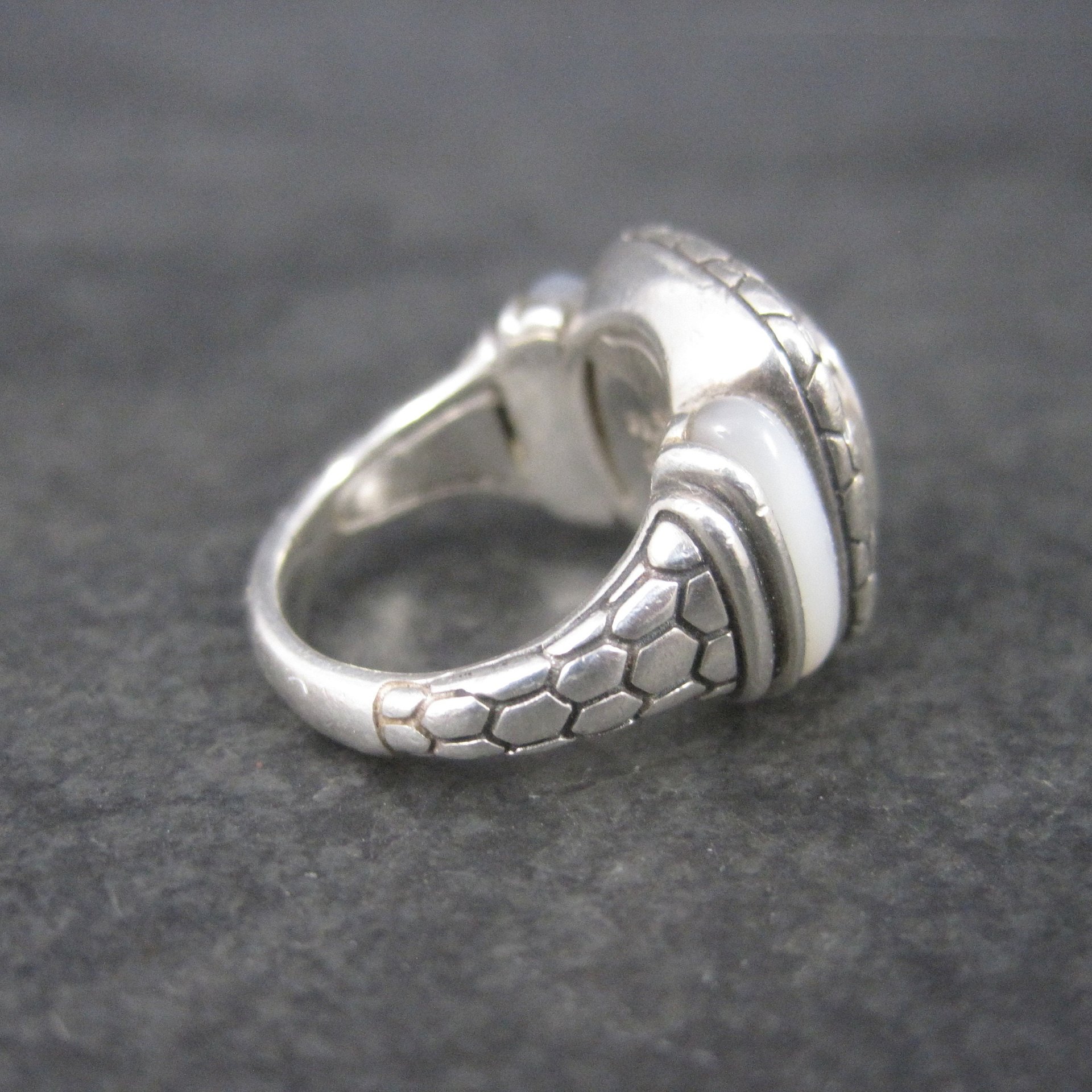 Vintage Sterling 18K Picasso Inlay Ring Size 5.5 Grossbardt
