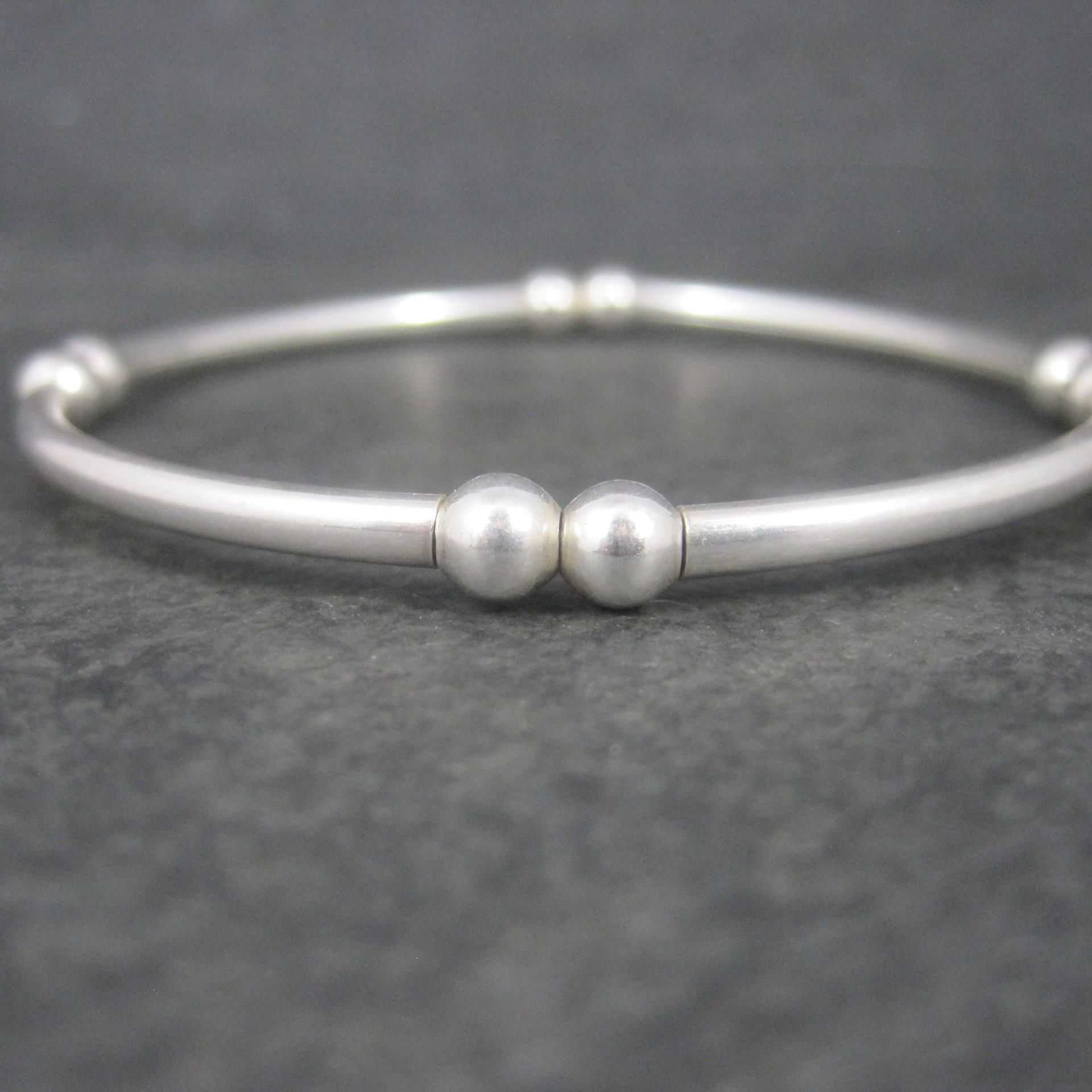 Vintage Stretchy Sterling Bangle Bracelet 7 Inches